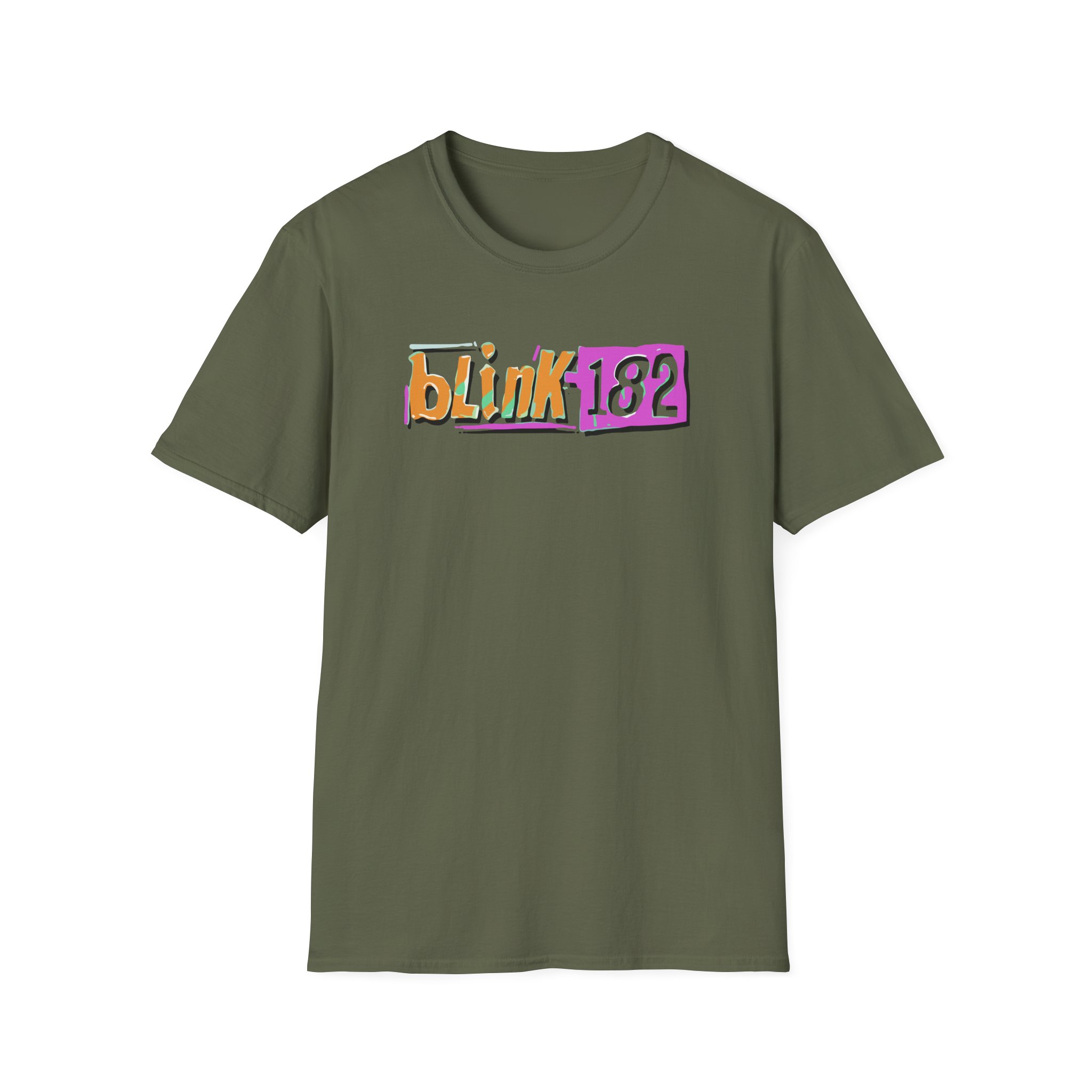 Blink 182 Logo Green Unisex Softstyle T-Shirt