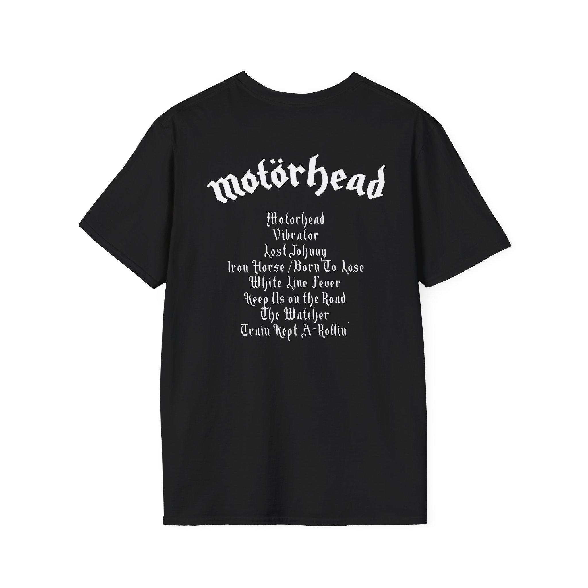 Lemmy Motörhead Tracklist Unisex Softstyle T-Shirt