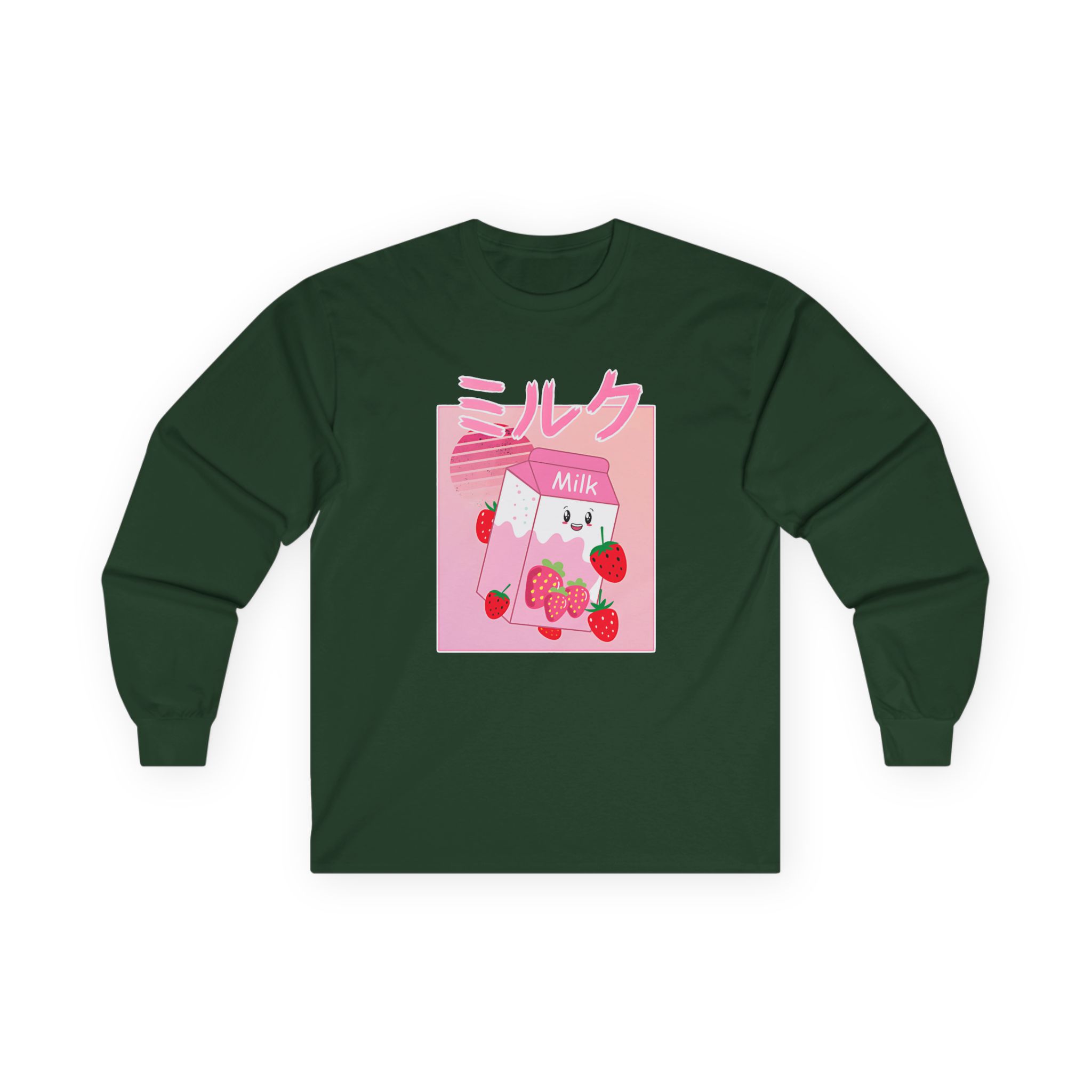 Georgenotfound Anime Strawberry Milk Shake Unisex Ultra Cotton Long Sleeve Tee
