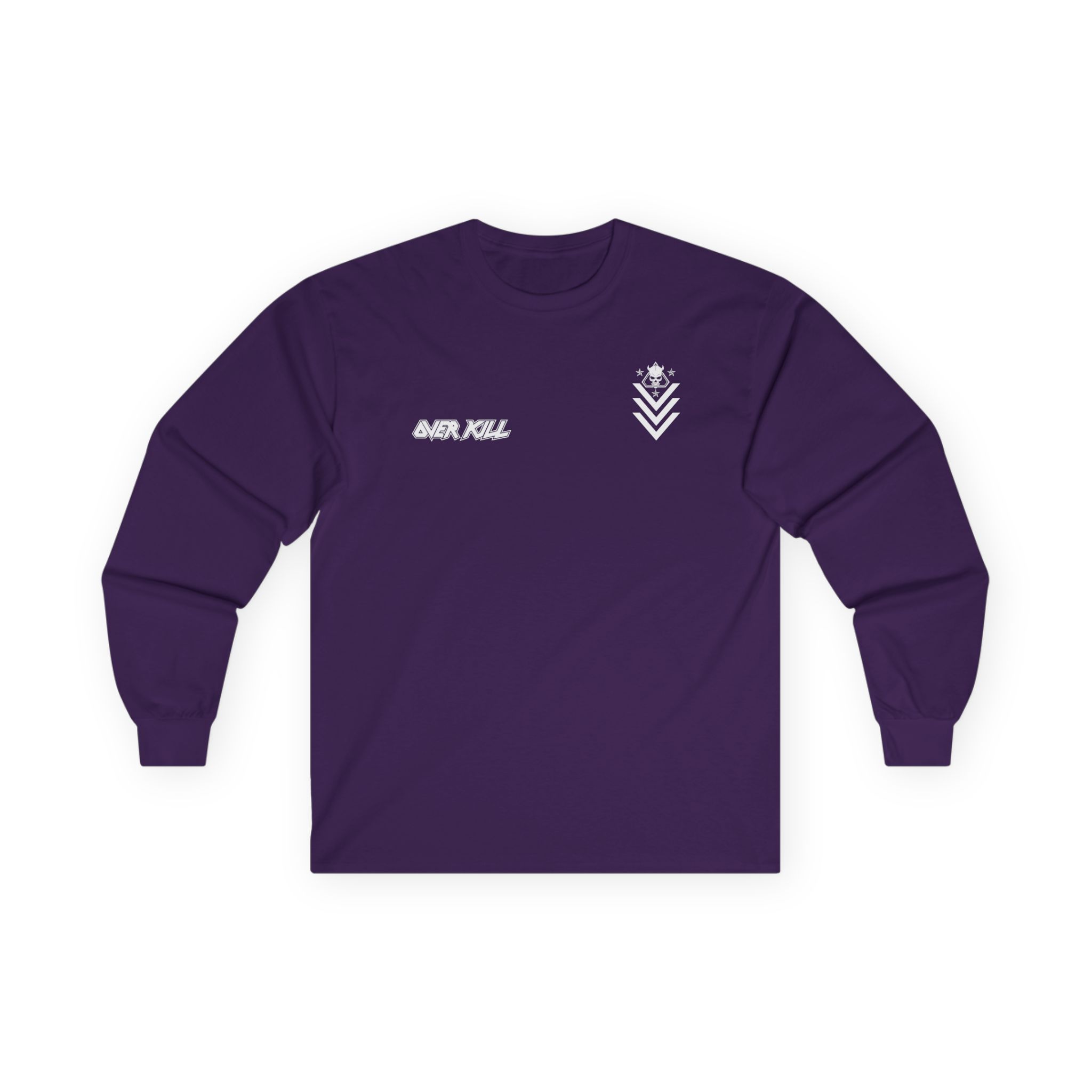 Overkill Logo Badge Skull Work Unisex Ultra Cotton Long Sleeve Tee