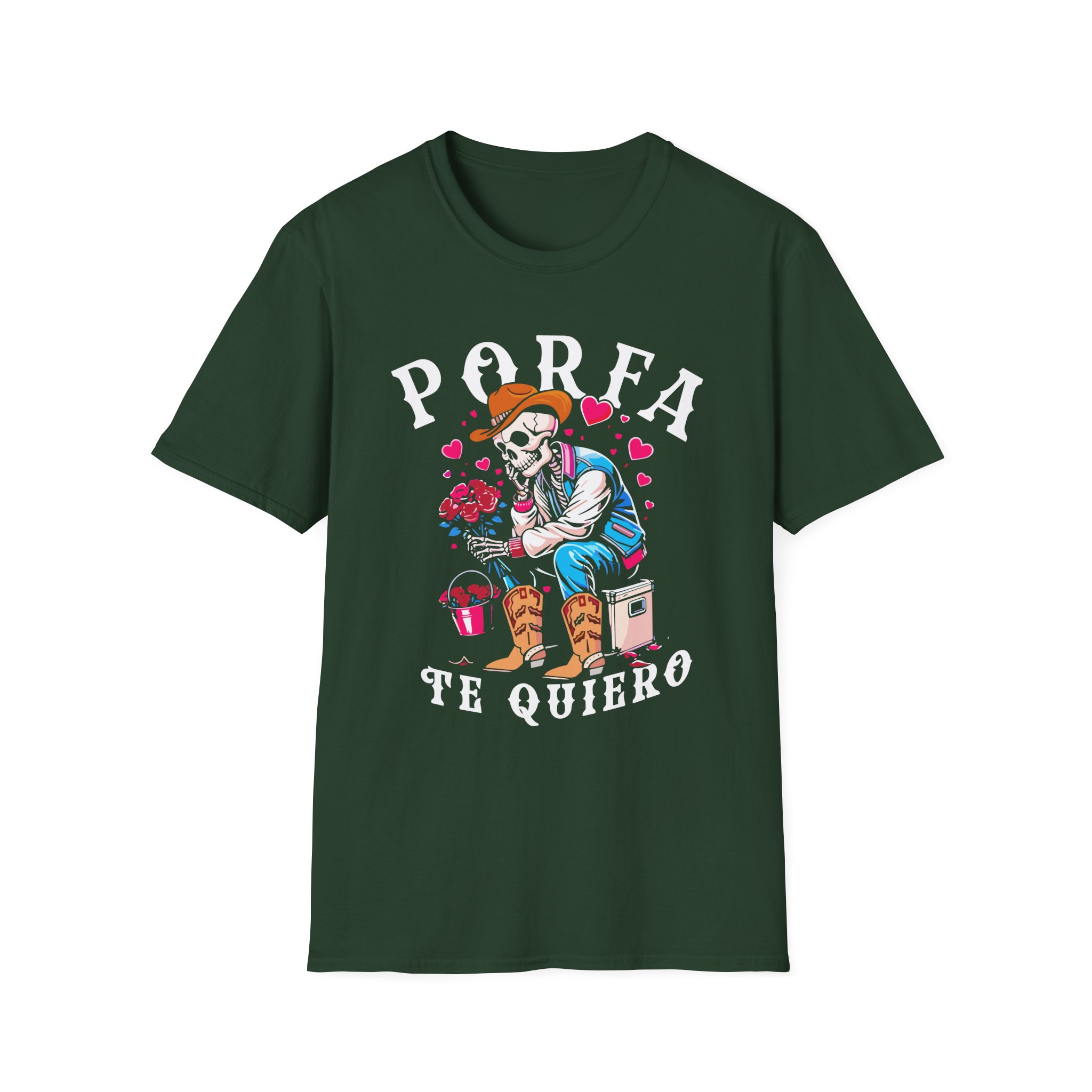 Porfa Skeleton Favor Te Quiero Unisex Softstyle T-Shirt