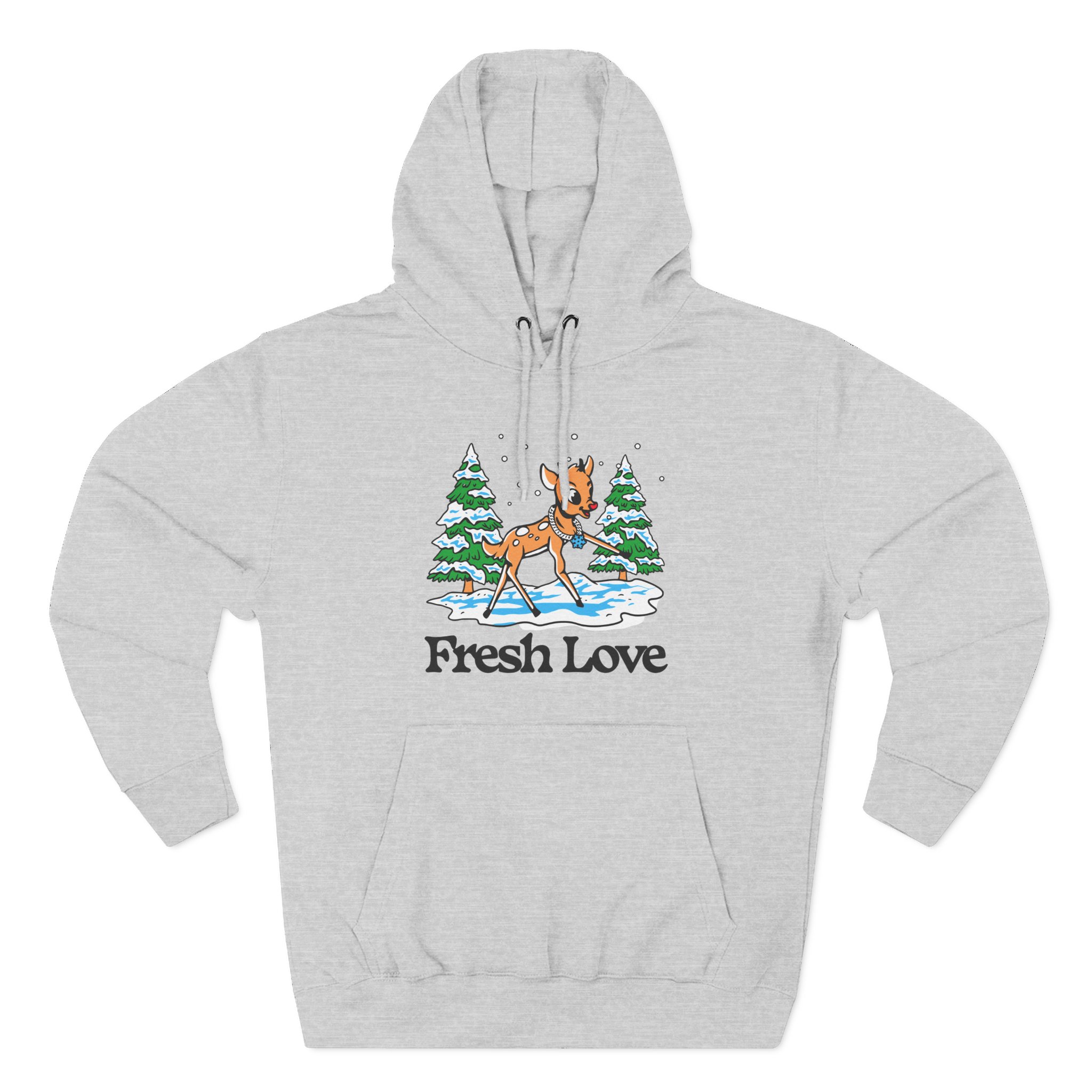 Fresh Love Snow Dough Three-Panel Fleece Hoodie