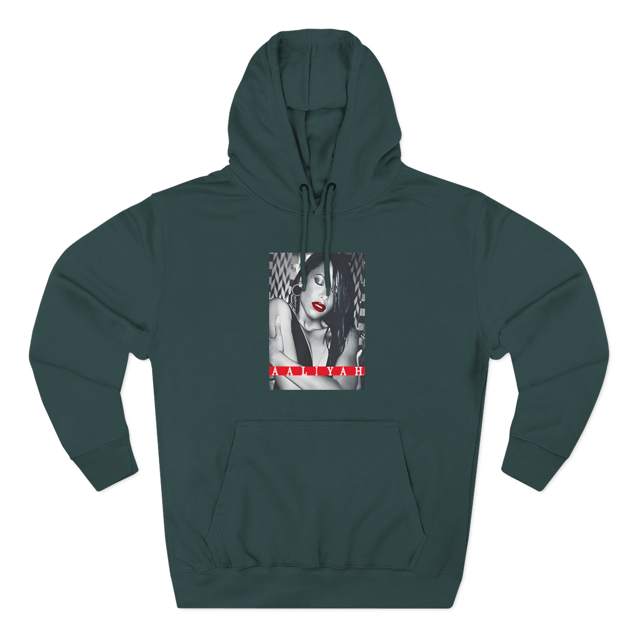 Aaliyah Red Lips Three-Panel Fleece Hoodie