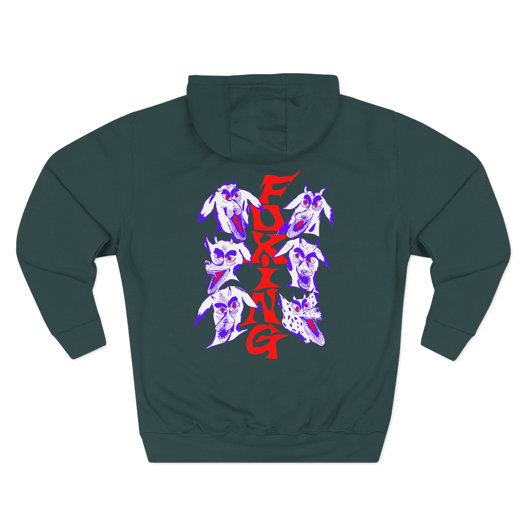 Foxing Devil Dogs Three-Panel Fleece Hoodie