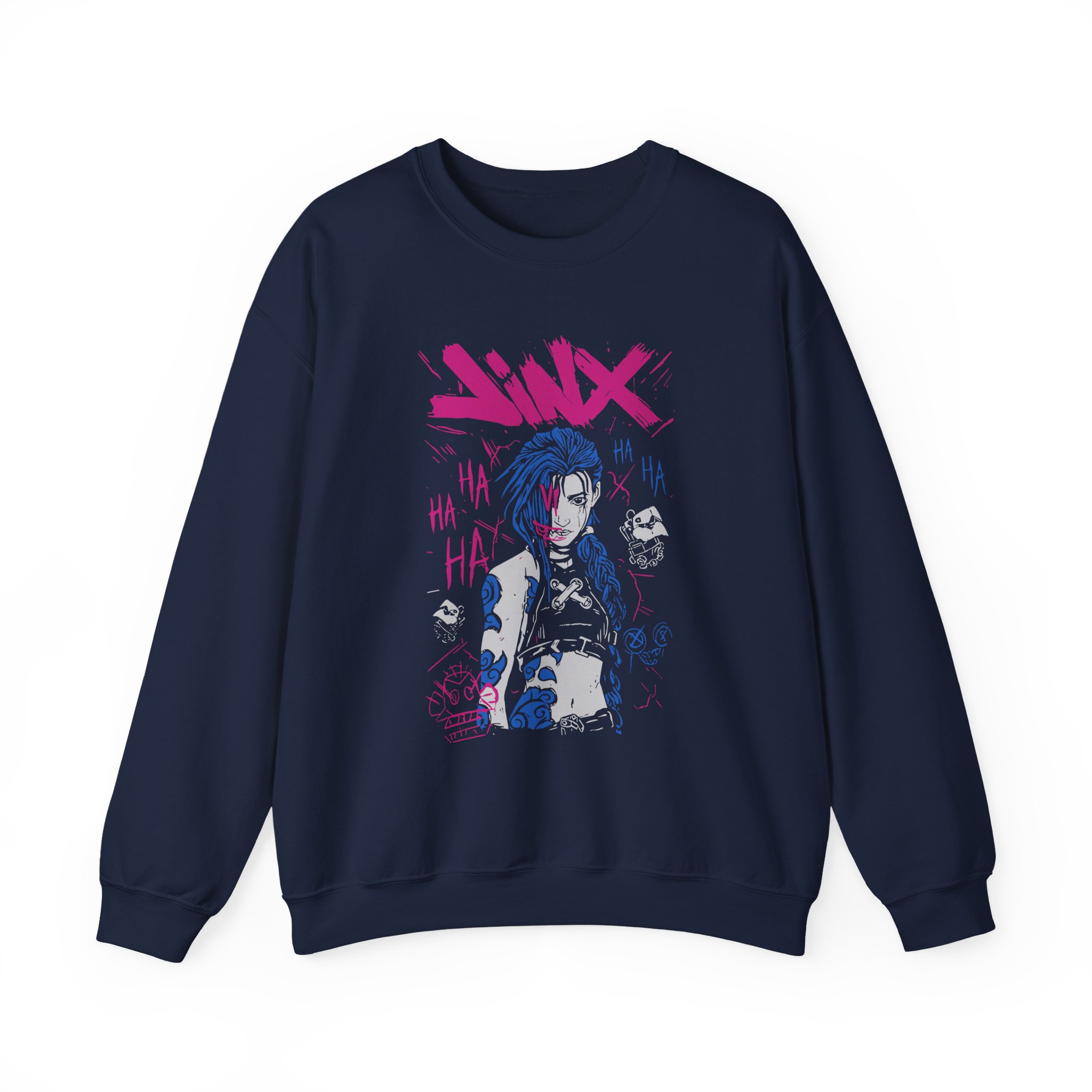 Jinx Arcane Art Unisex Heavy Blendâ„¢ Crewneck Sweatshirt