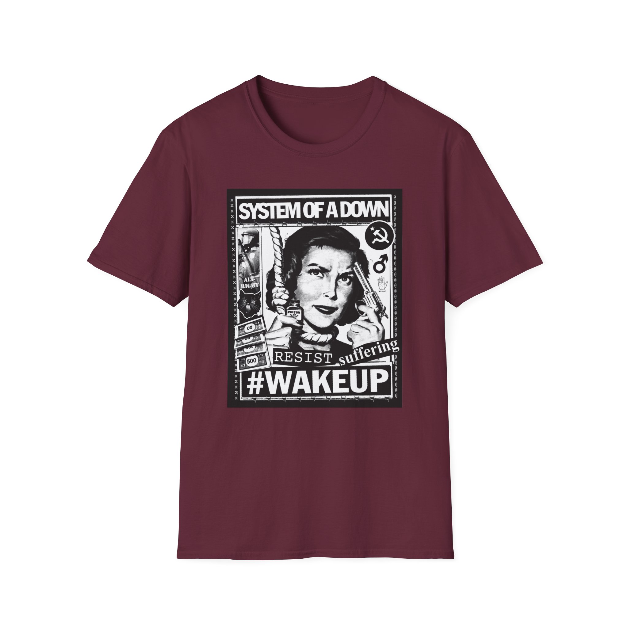 System of a Down Awake Distressed Unisex Softstyle T-Shirt