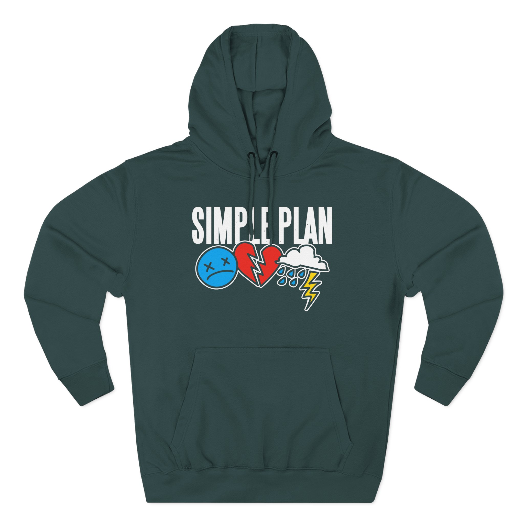 Simple Plan 3 Icons Logo Three-Panel Fleece Hoodie