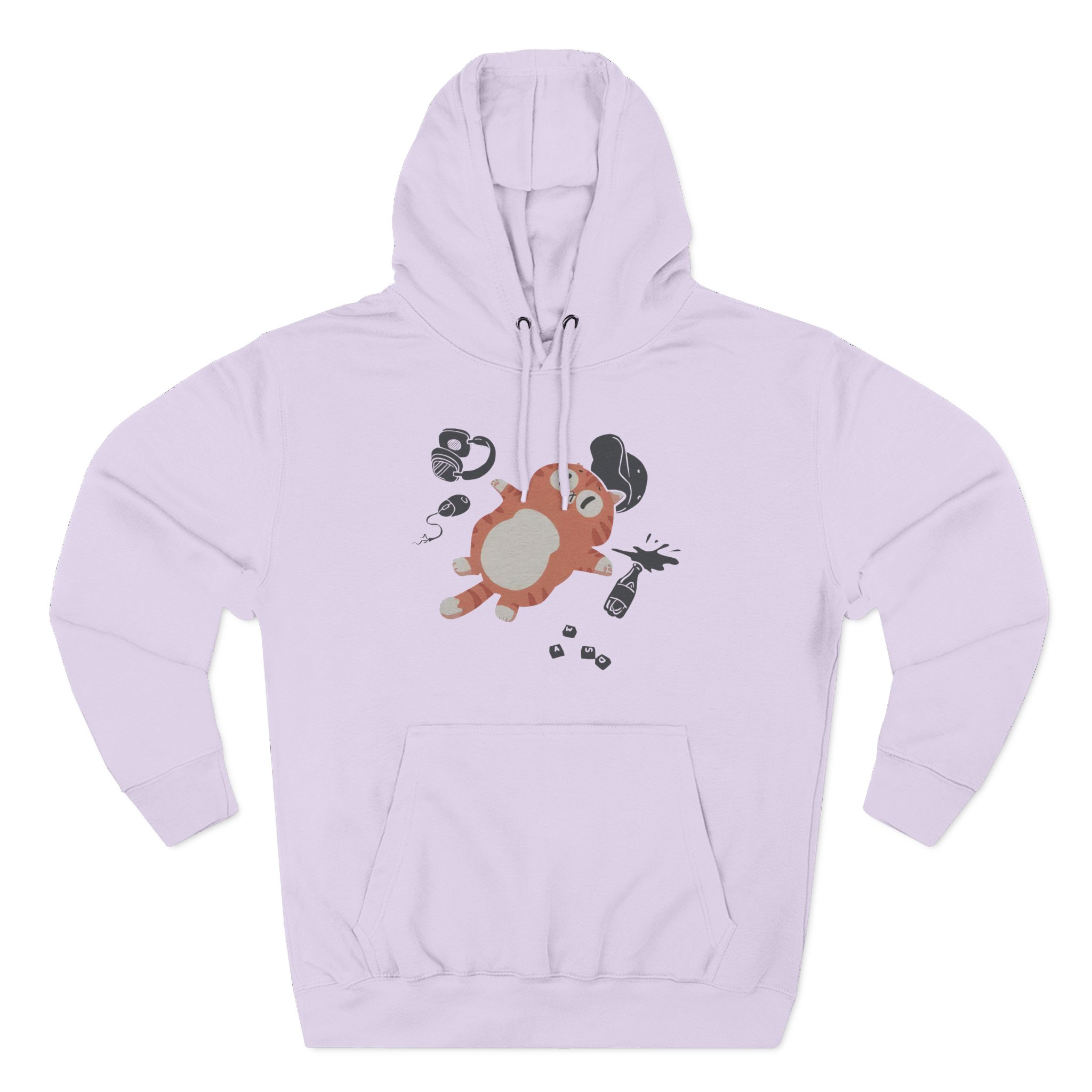 Lirik Gamed Out Cat Three-Panel Fleece Hoodie