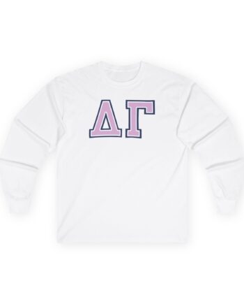 Delta Gamma Chenille Letter Unisex Ultra Cotton Long Sleeve Tee