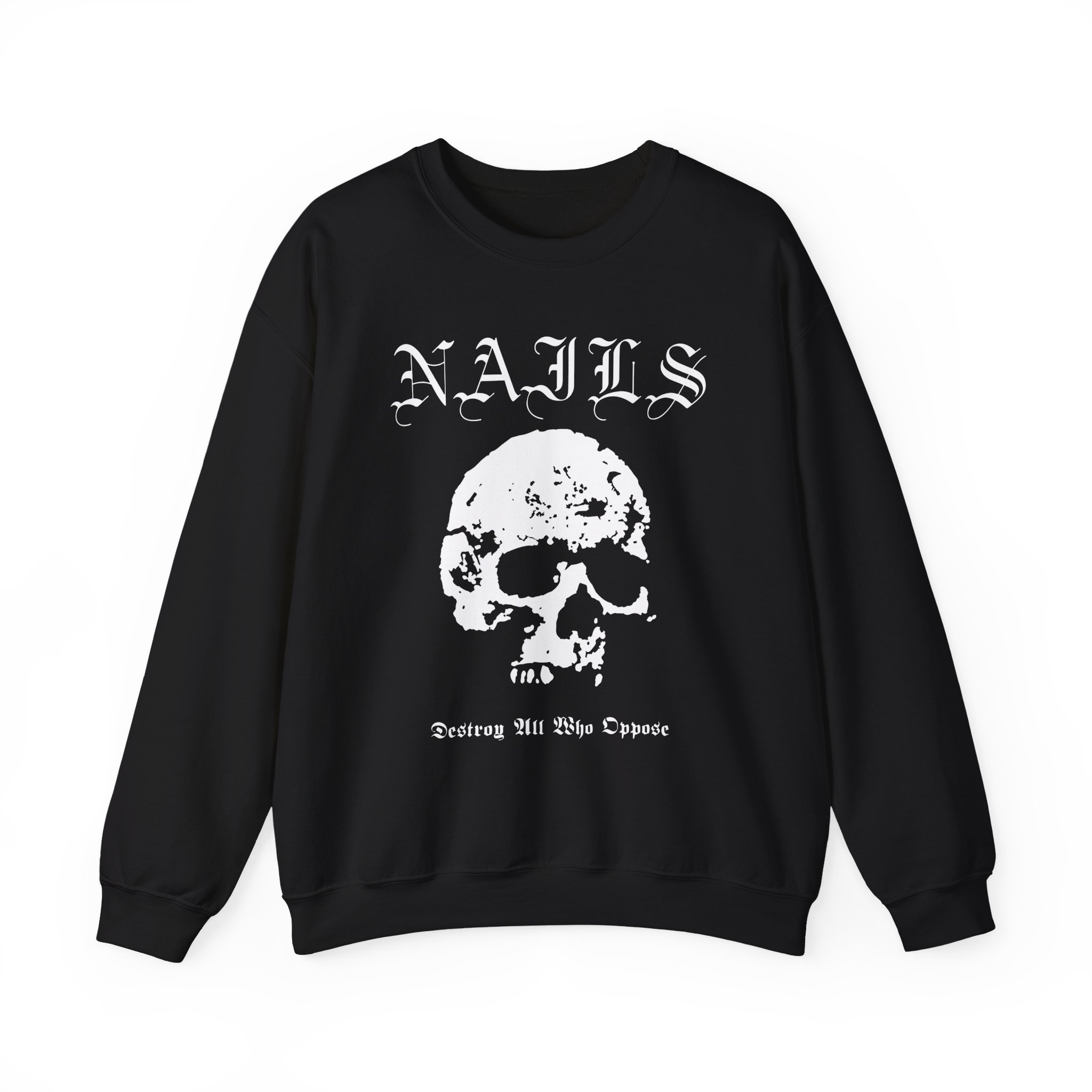 Nails Destroy Skull Unisex Heavy Blendâ„¢ Crewneck Sweatshirt