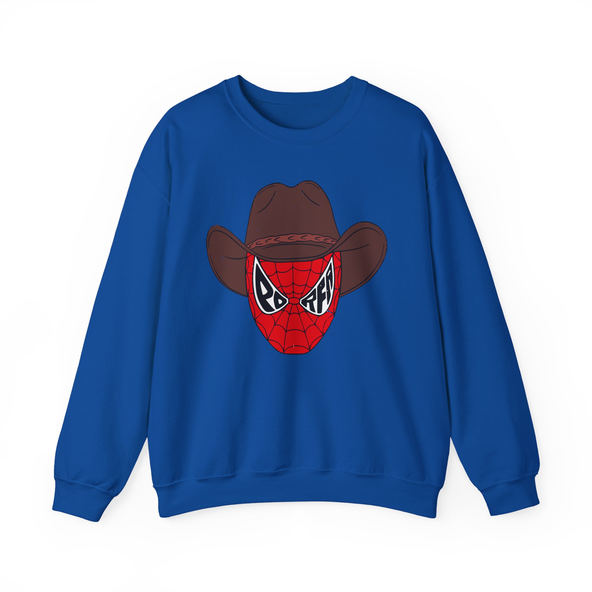 Porfa Spider Man Cowboy Hat Unisex Heavy Blendâ„¢ Crewneck Sweatshirt