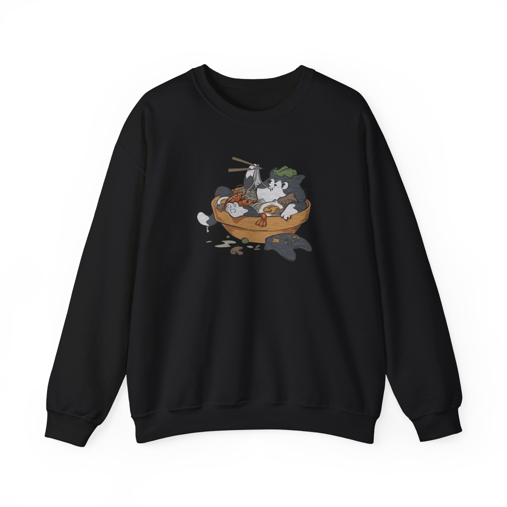 Lirik Ramen Cat Unisex Heavy Blendâ„¢ Crewneck Sweatshirt