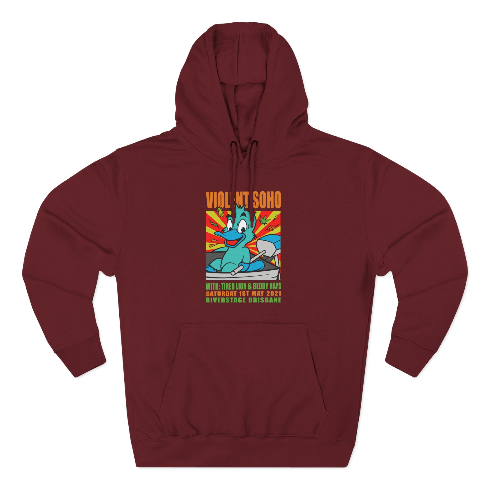 Violent Soho Event Poster Three-Panel Fleece Hoodie