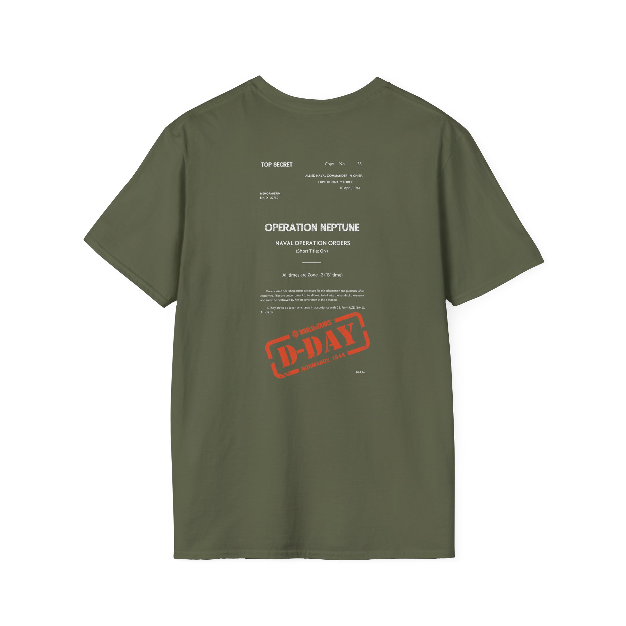 World of Tank Wot D-day Top Secret Unisex Softstyle T-Shirt