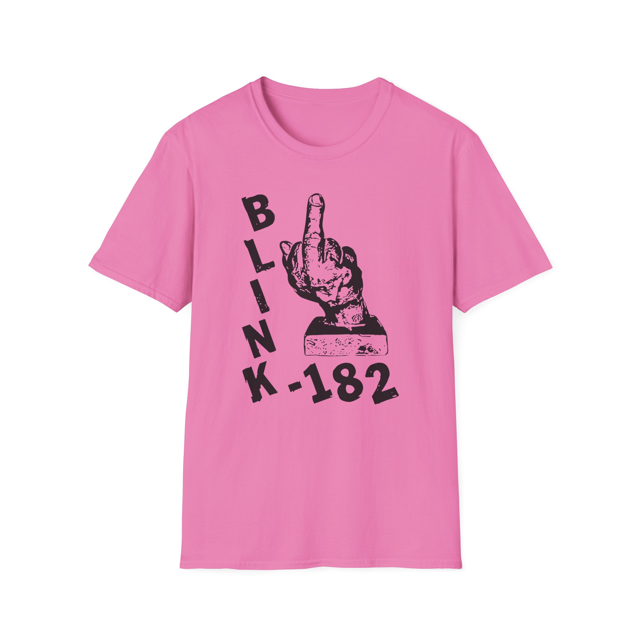 Blink 182 Pink Middle Finger Unisex Softstyle T-Shirt