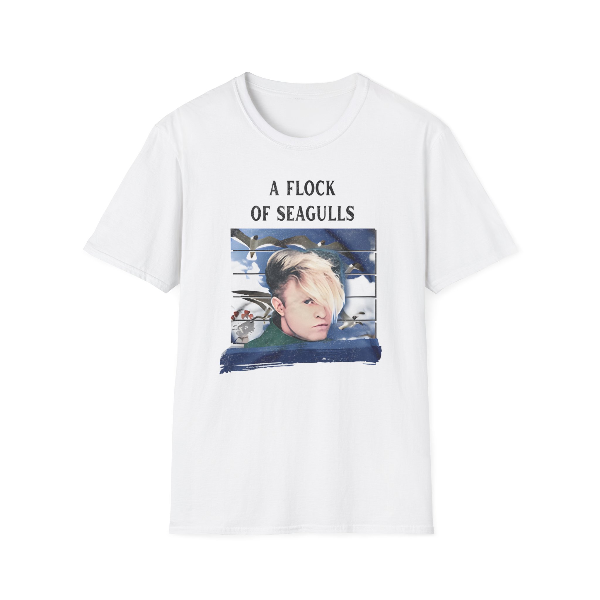 A Flock of Seagulls Birds in Flight Unisex Softstyle T-Shirt