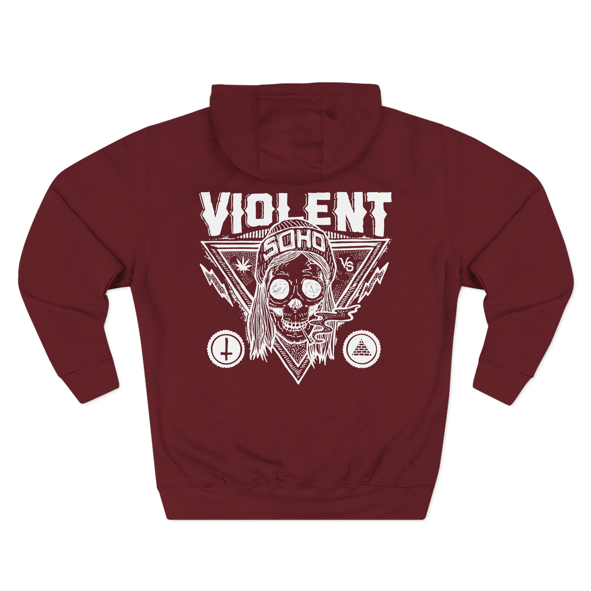 Violent Soho Blazin Skull Three-Panel Fleece Hoodie