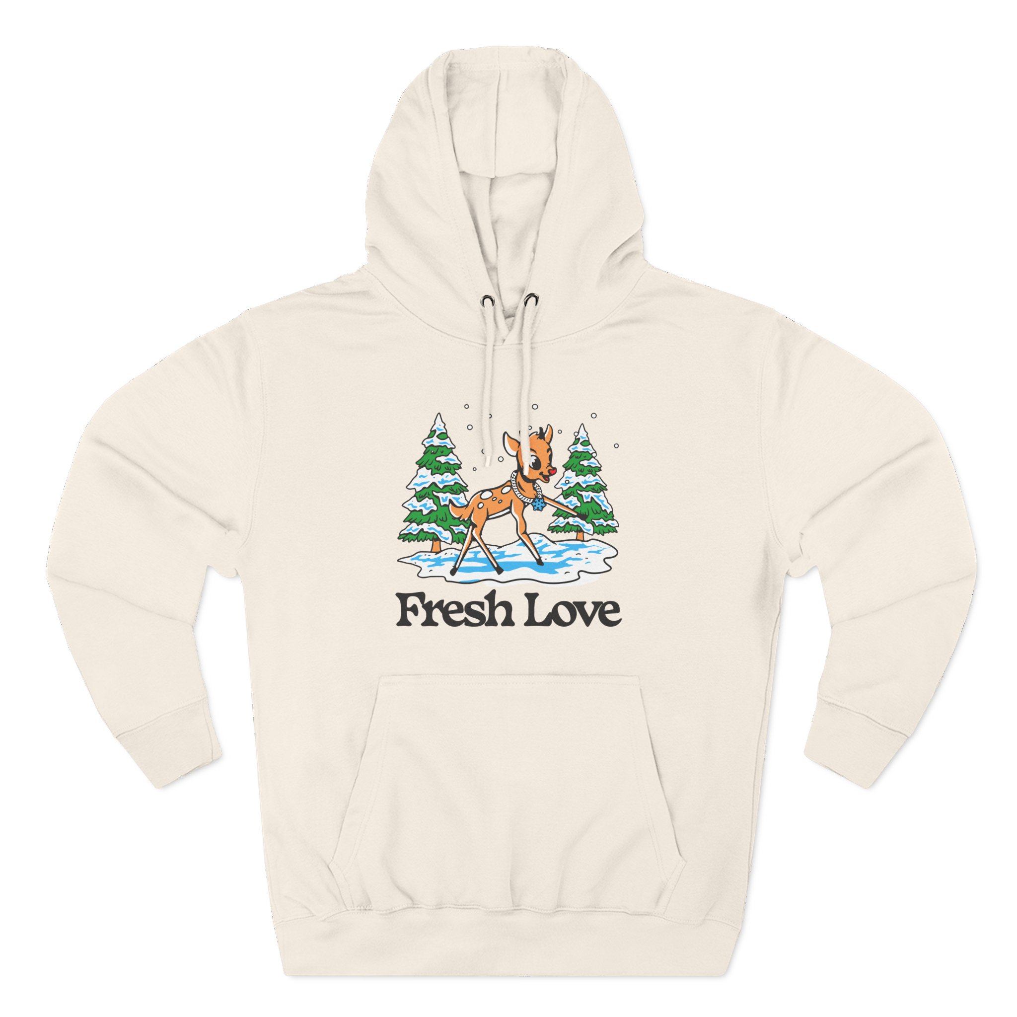 Fresh Love Snow Dough Three-Panel Fleece Hoodie