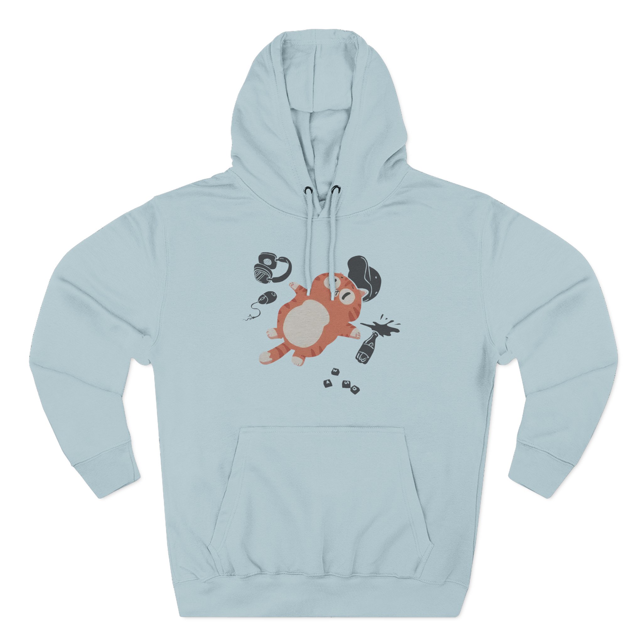 Lirik Gamed Out Cat Three-Panel Fleece Hoodie