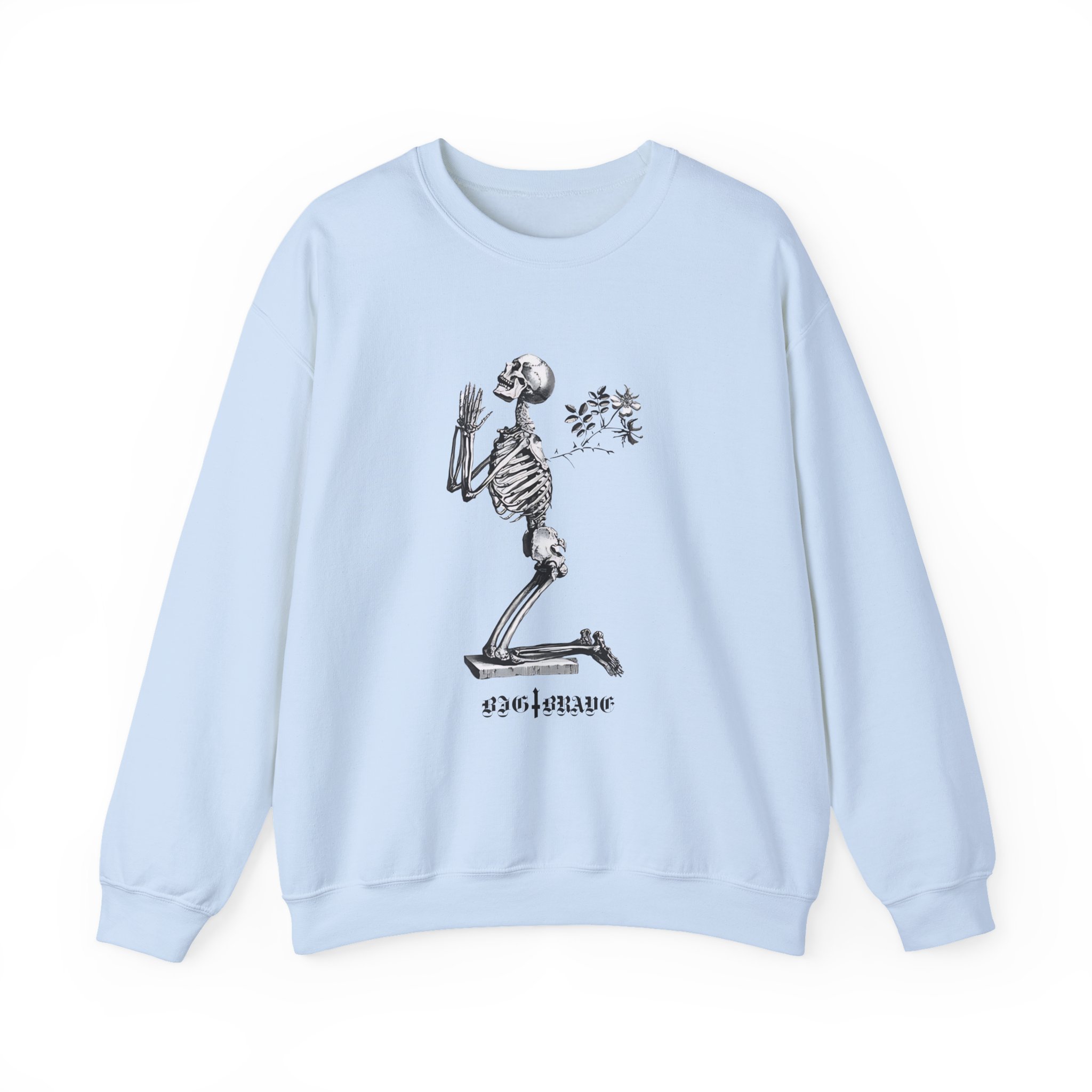 Big Brave Praying Skeleton Unisex Heavy Blendâ„¢ Crewneck Sweatshirt