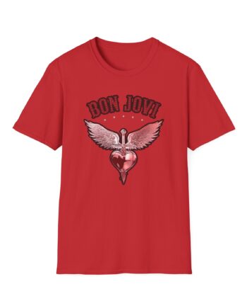 Bon Jovi Forever Red H&d Unisex Softstyle T-Shirt