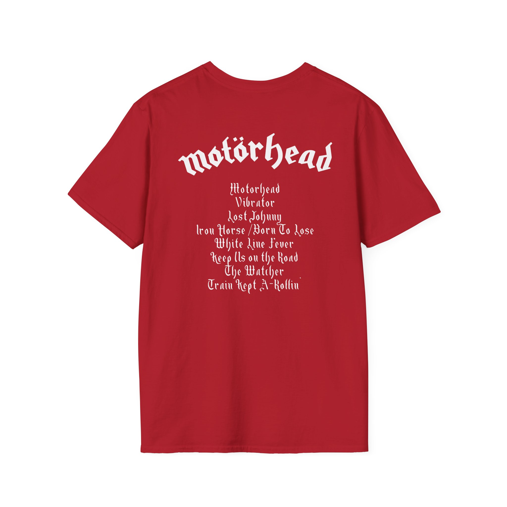 Lemmy Motörhead Tracklist Unisex Softstyle T-Shirt