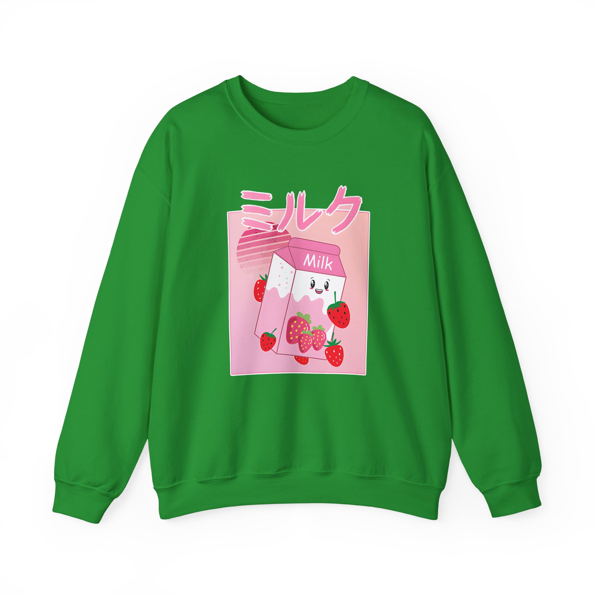 Georgenotfound Anime Strawberry Milk Shake Unisex Heavy Blendâ„¢ Crewneck Sweatshirt