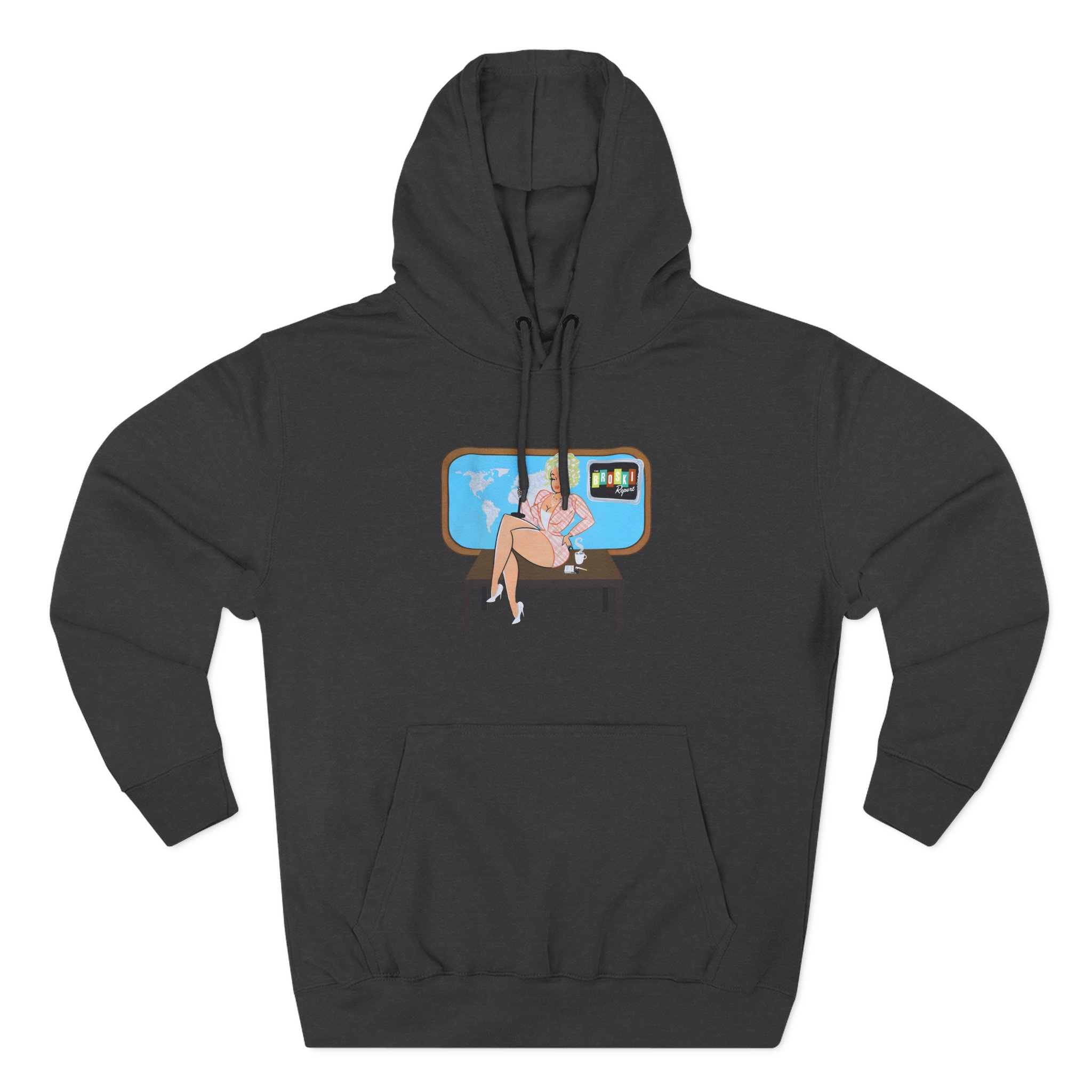 Broski Report Broski News Watching Three-Panel Fleece Hoodie