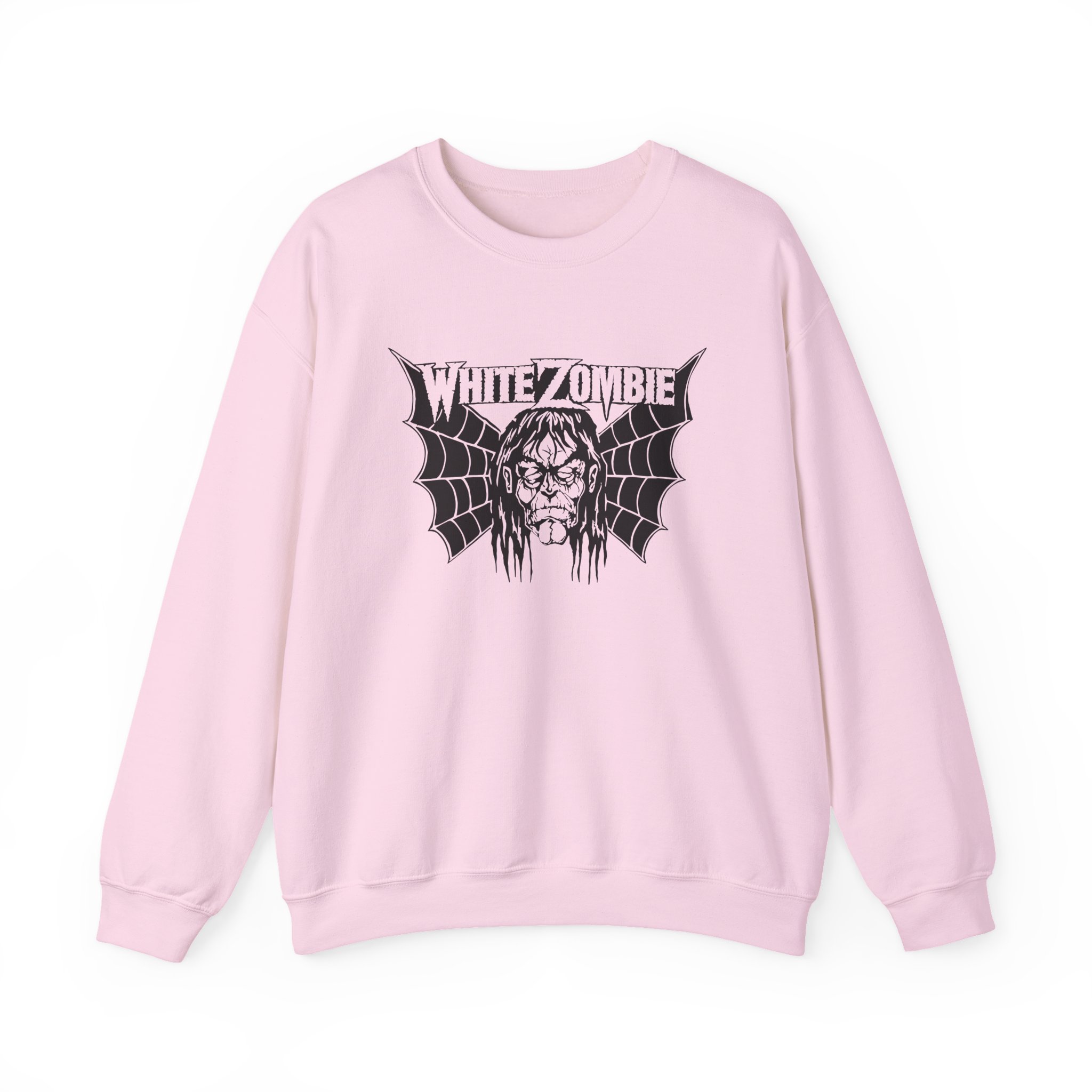 White Zombie Bat Face Unisex Heavy Blendâ„¢ Crewneck Sweatshirt