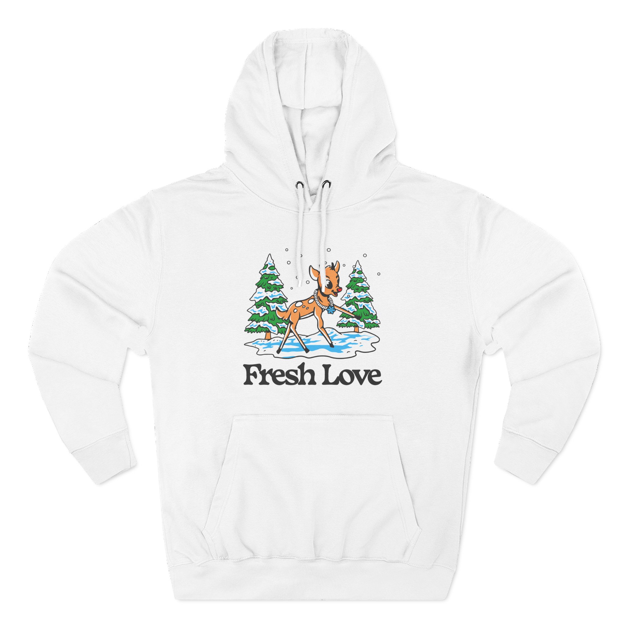 Fresh Love Snow Dough Three-Panel Fleece Hoodie