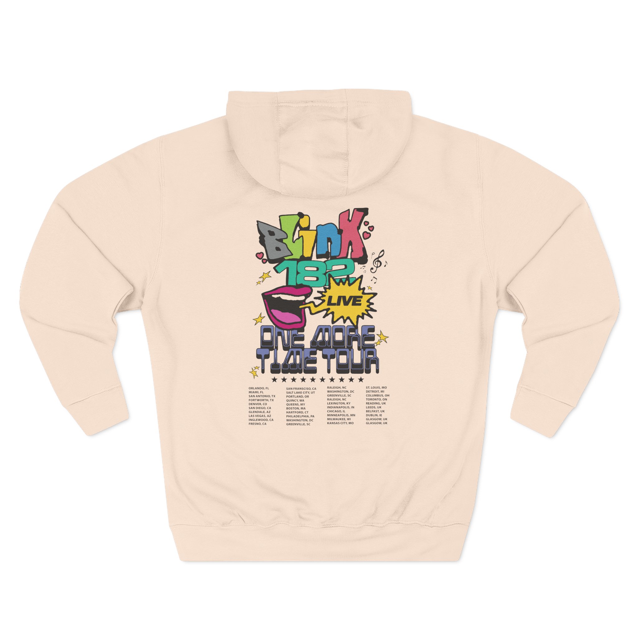 Blink 182 One More Time Tour Three-Panel Fleece Hoodie