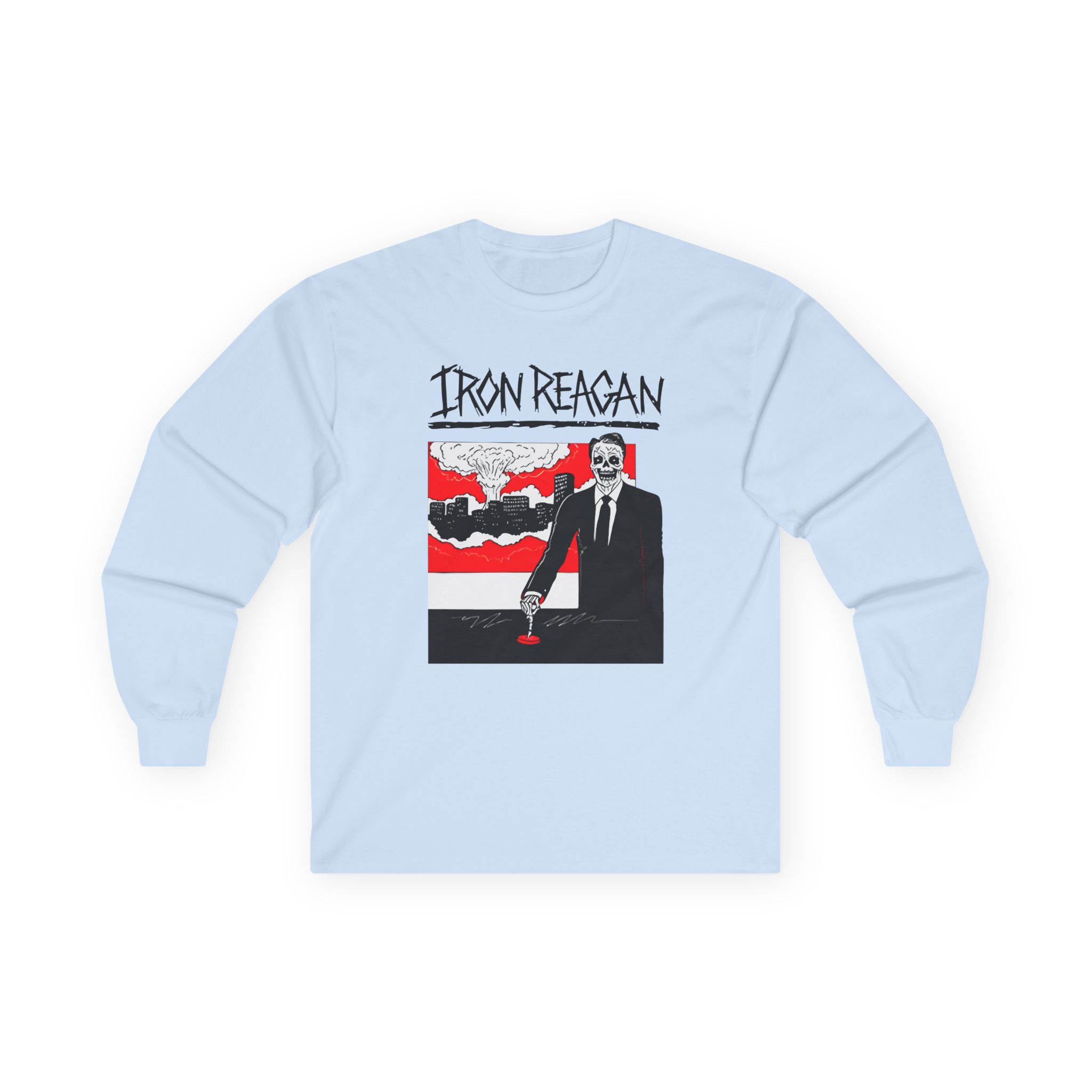 Iron Reagan Finger On The Button Unisex Ultra Cotton Long Sleeve Tee