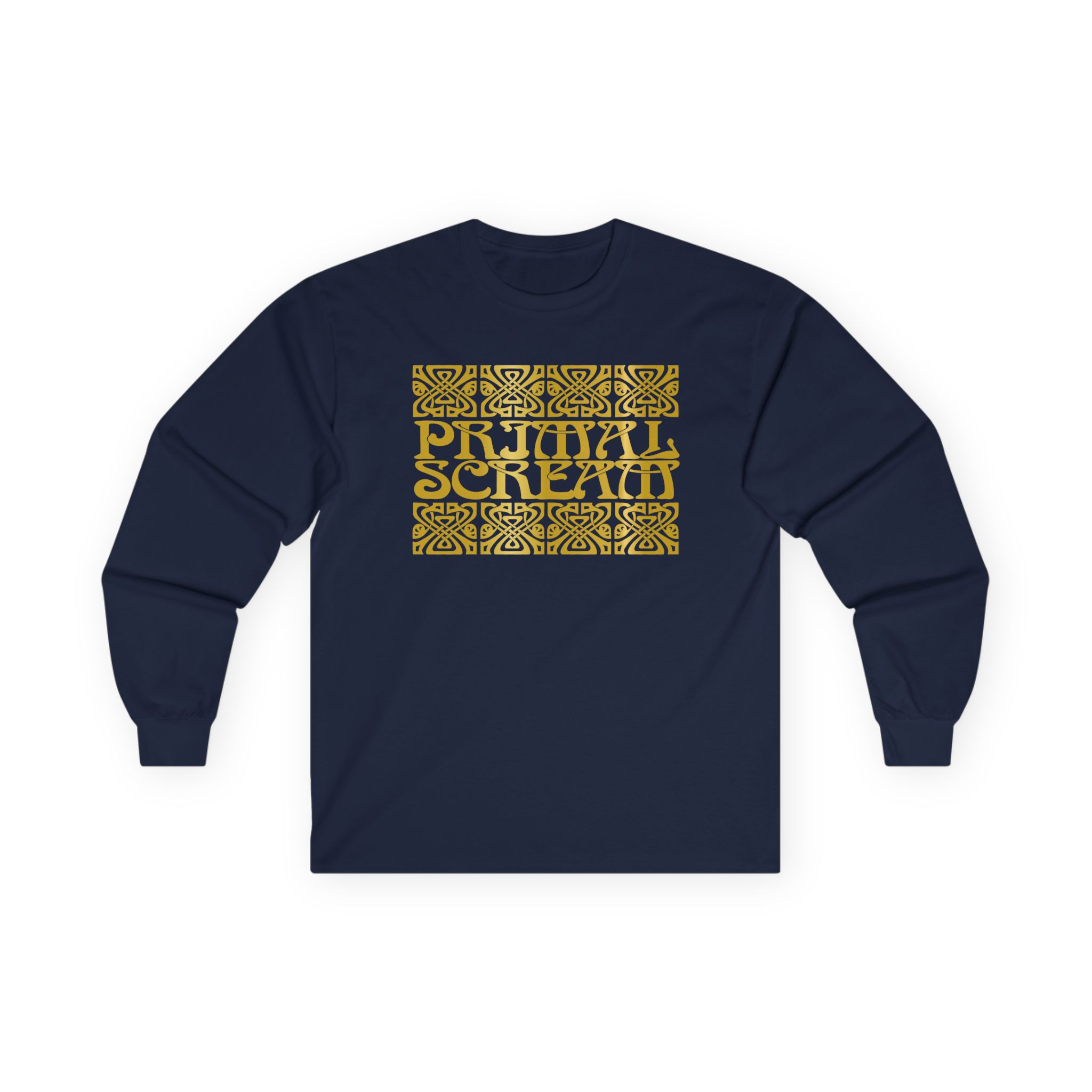 Primal Scream Black & Gold Deco Unisex Ultra Cotton Long Sleeve Tee
