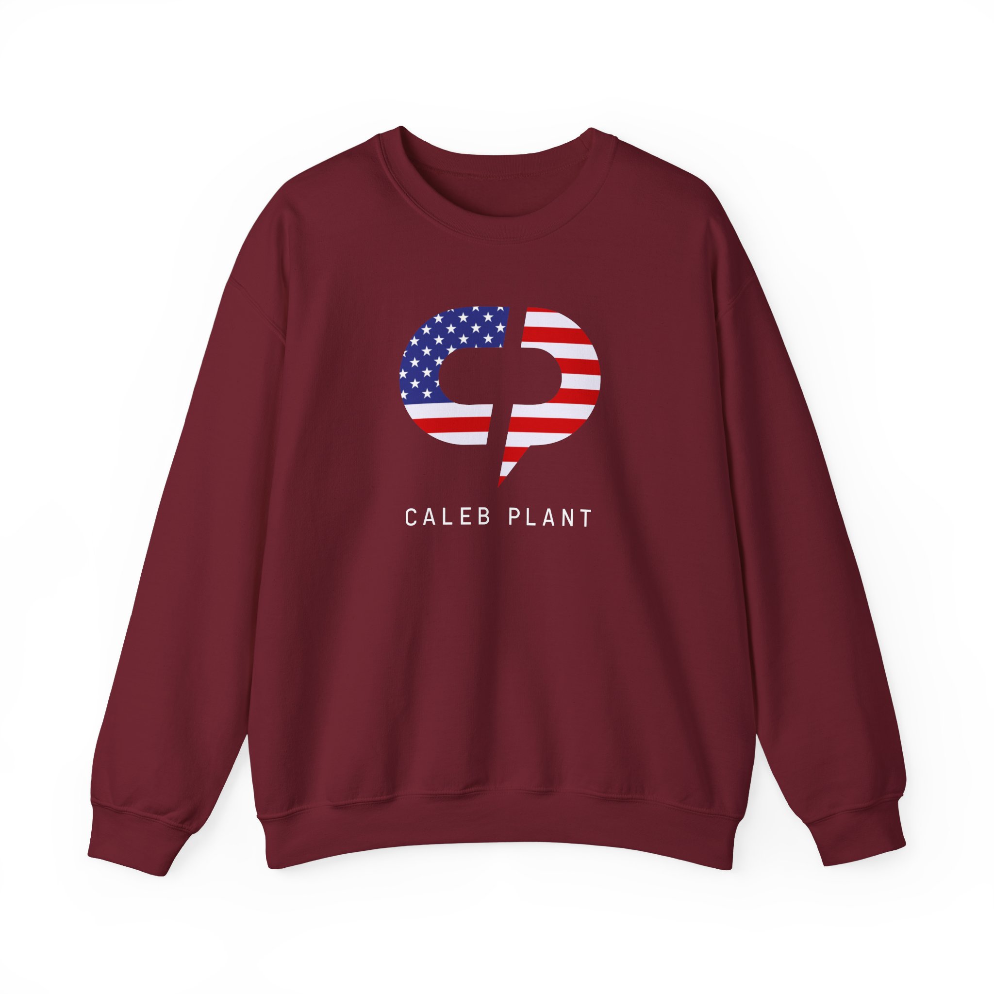 Caleb Plant Red, White and Blue Unisex Heavy Blendâ„¢ Crewneck Sweatshirt