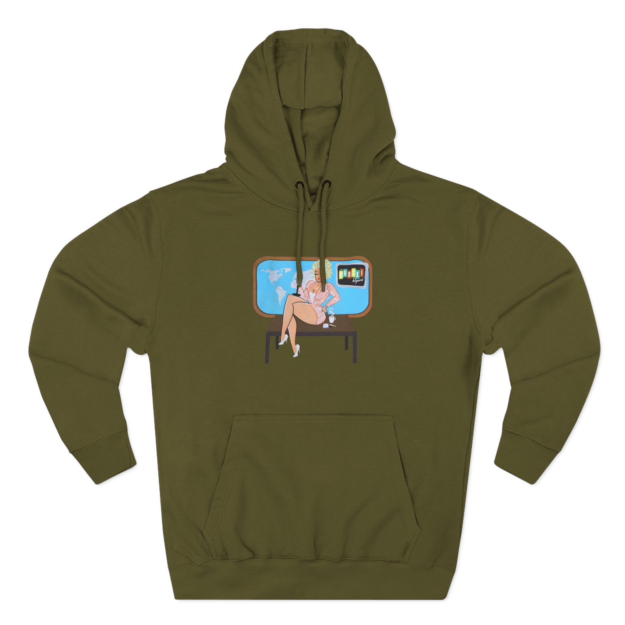Broski Report Broski News Watching Three-Panel Fleece Hoodie