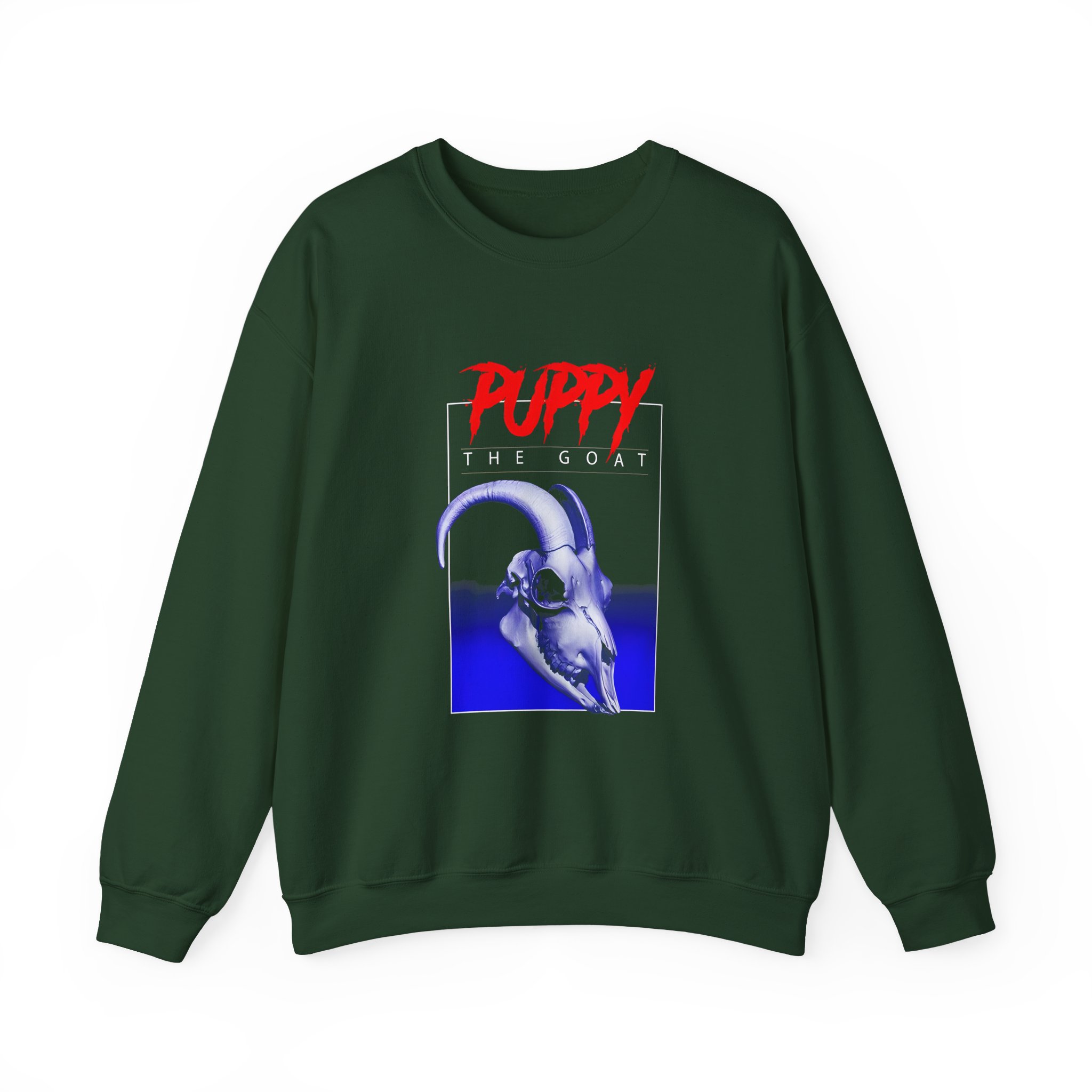 Puppy Goat Skull Unisex Heavy Blend Crewneck Sweatshirt
