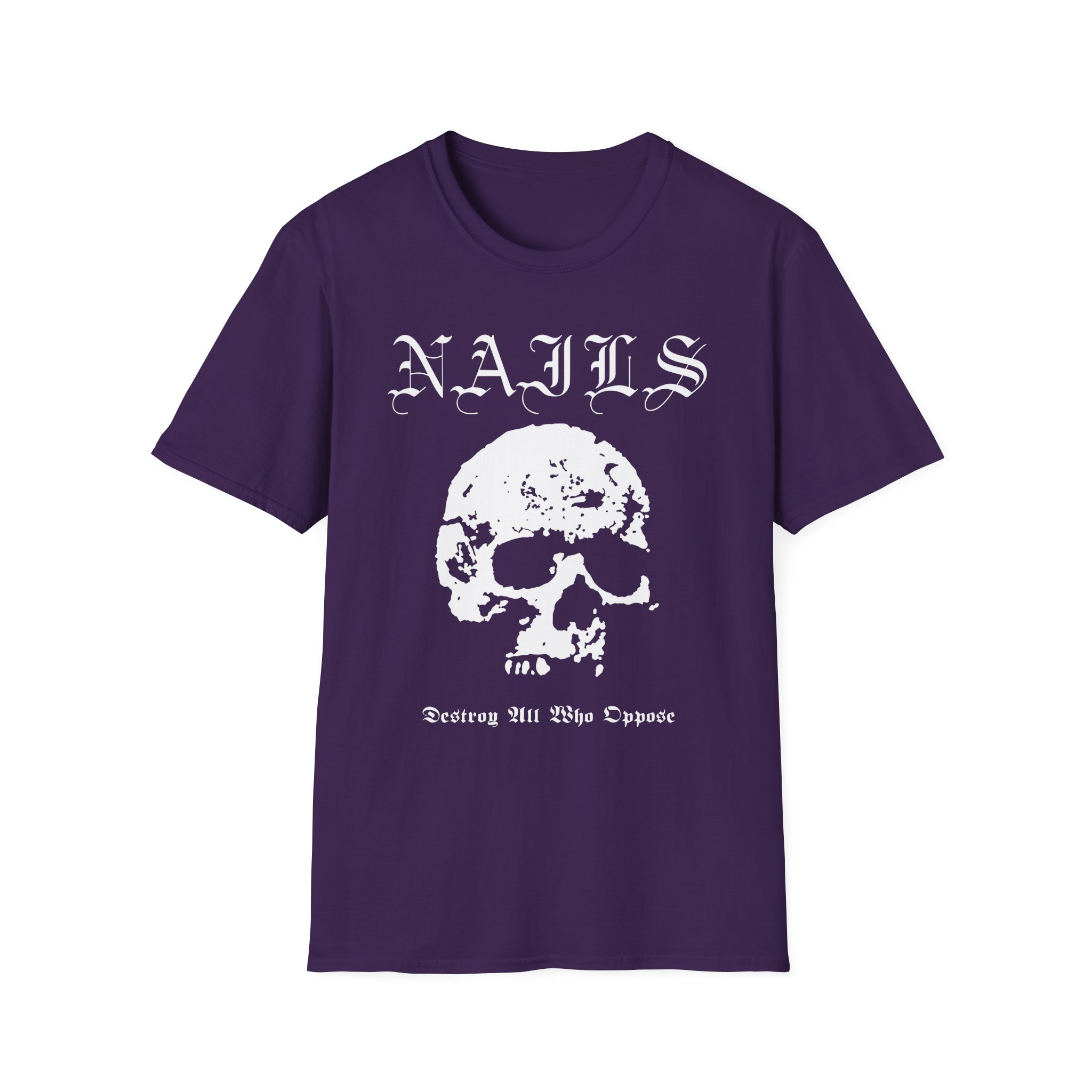 Nails Destroy Skull Unisex Softstyle T-Shirt