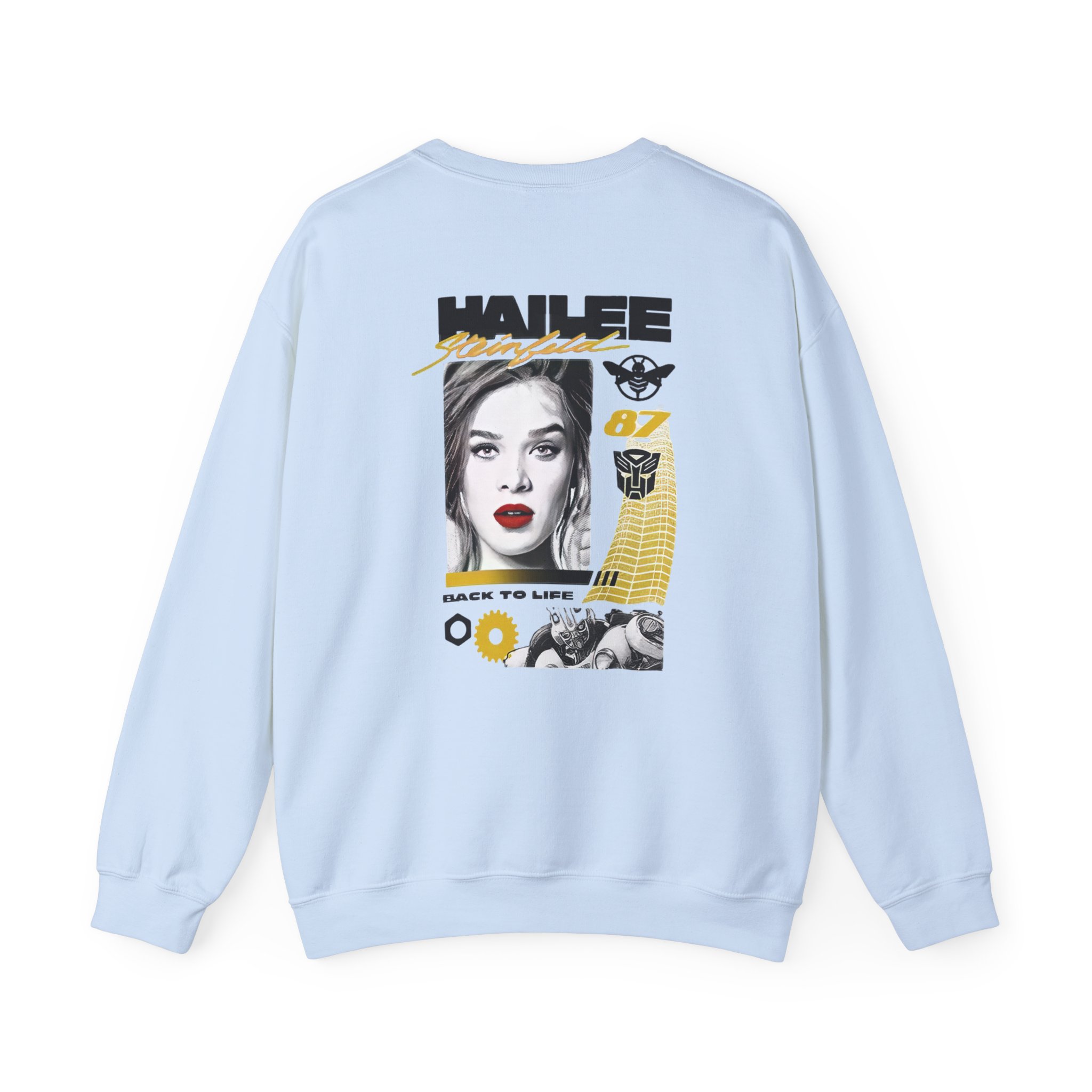 Hailee Steinfeld Bumblebee Moto Unisex Heavy Blendâ„¢ Crewneck Sweatshirt