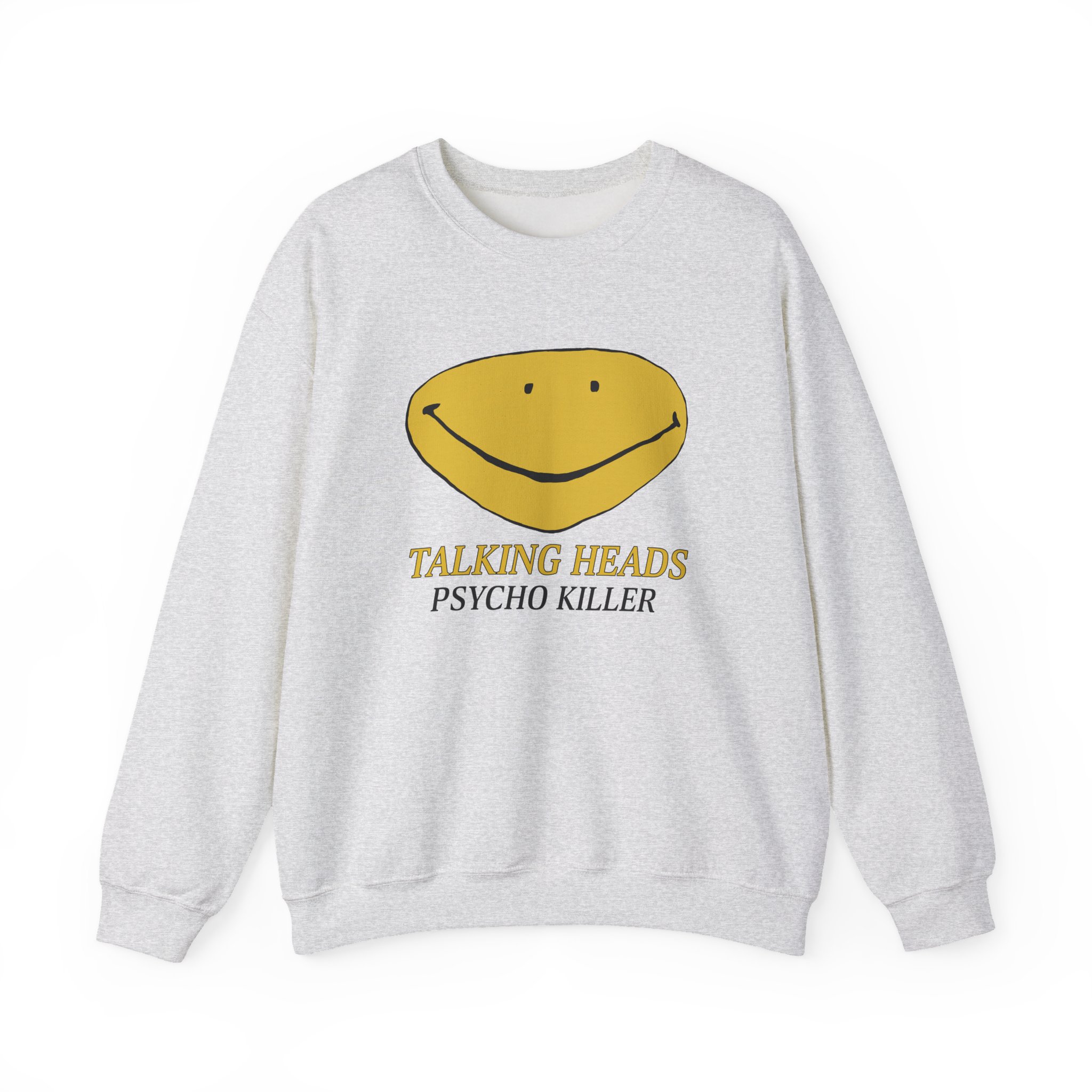 Talking Heads Smiley Face Psycho Killer Unisex Heavy Blendâ„¢ Crewneck Sweatshirt
