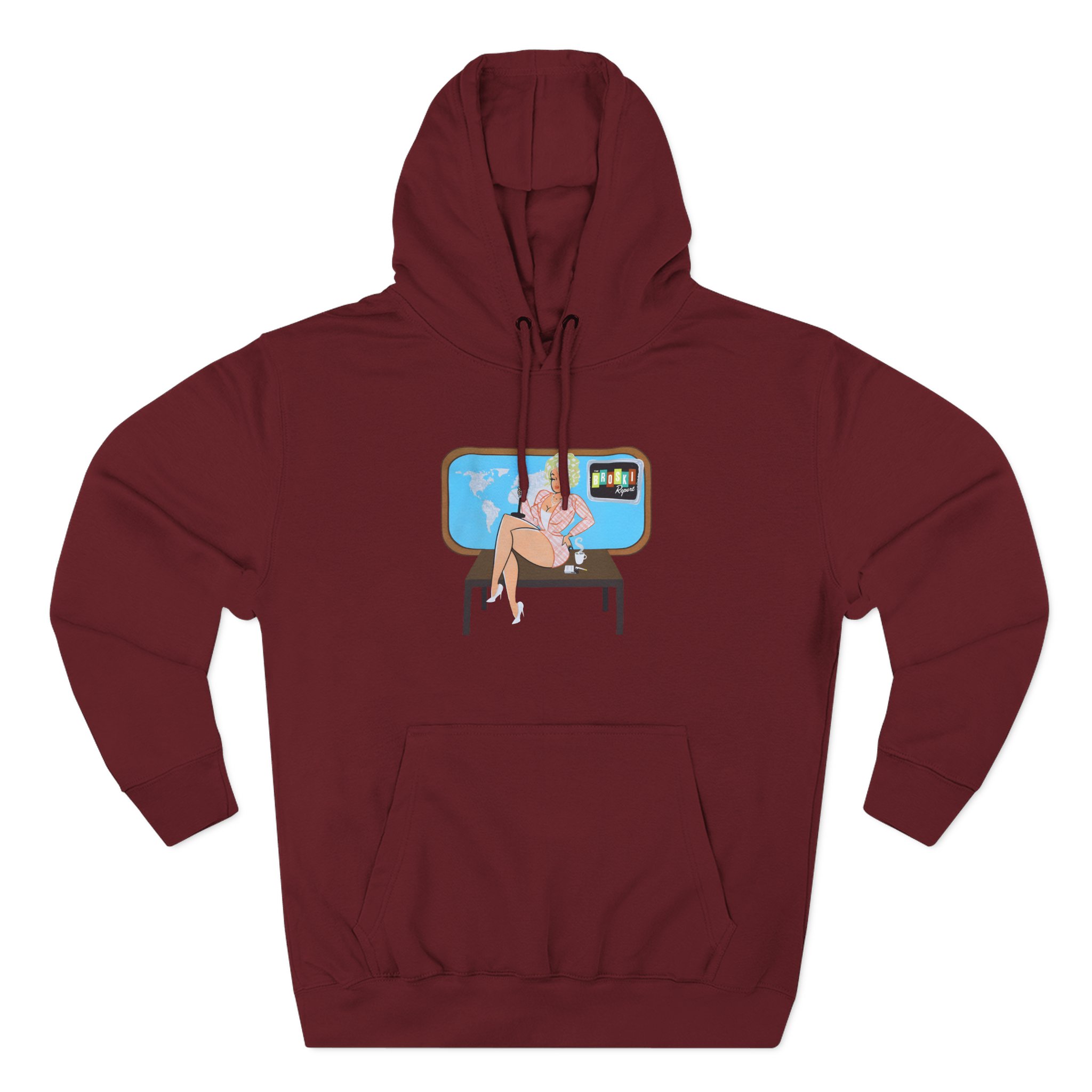 Broski Report Broski News Watching Three-Panel Fleece Hoodie