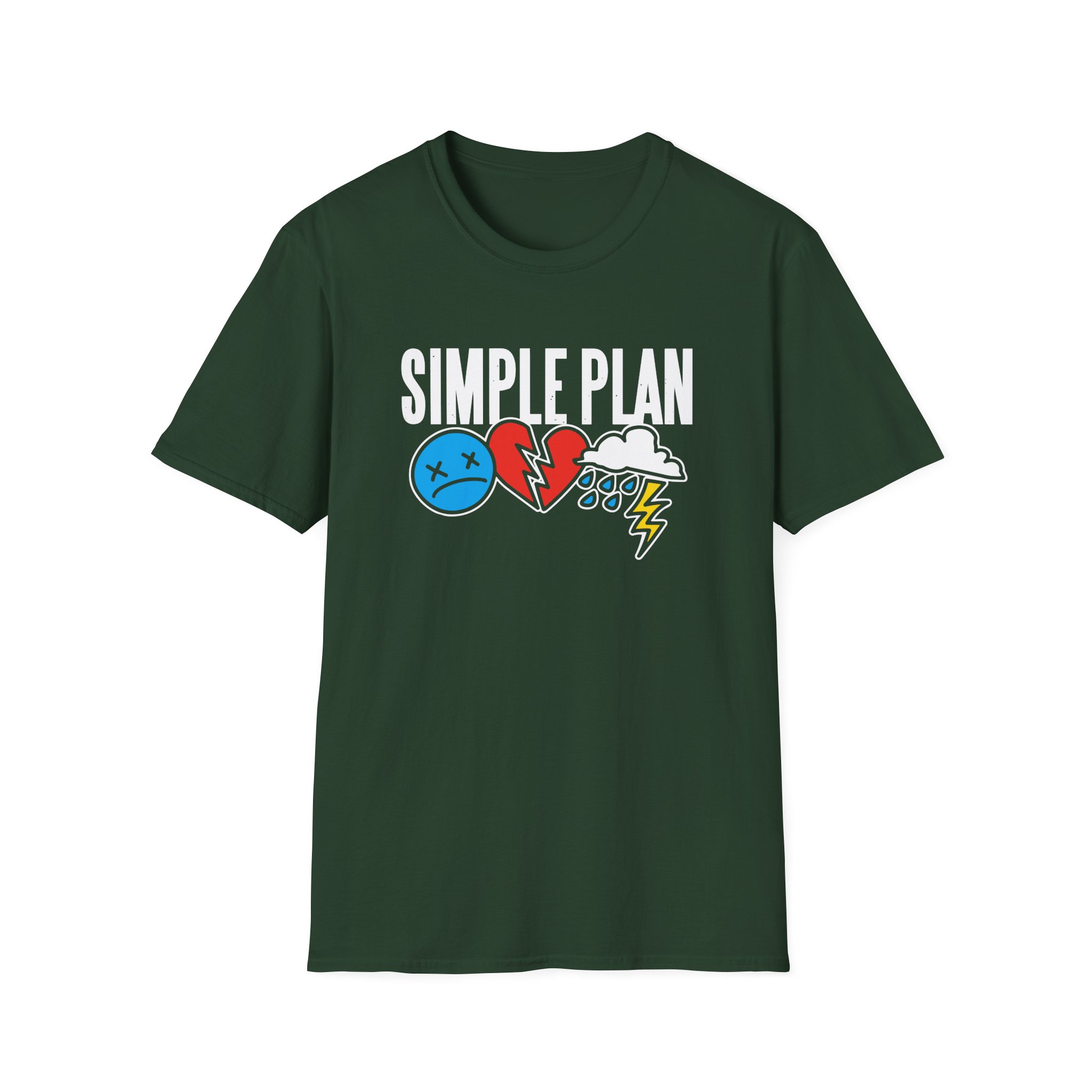 Simple Plan 3 Icons Logo Unisex Softstyle T-Shirt