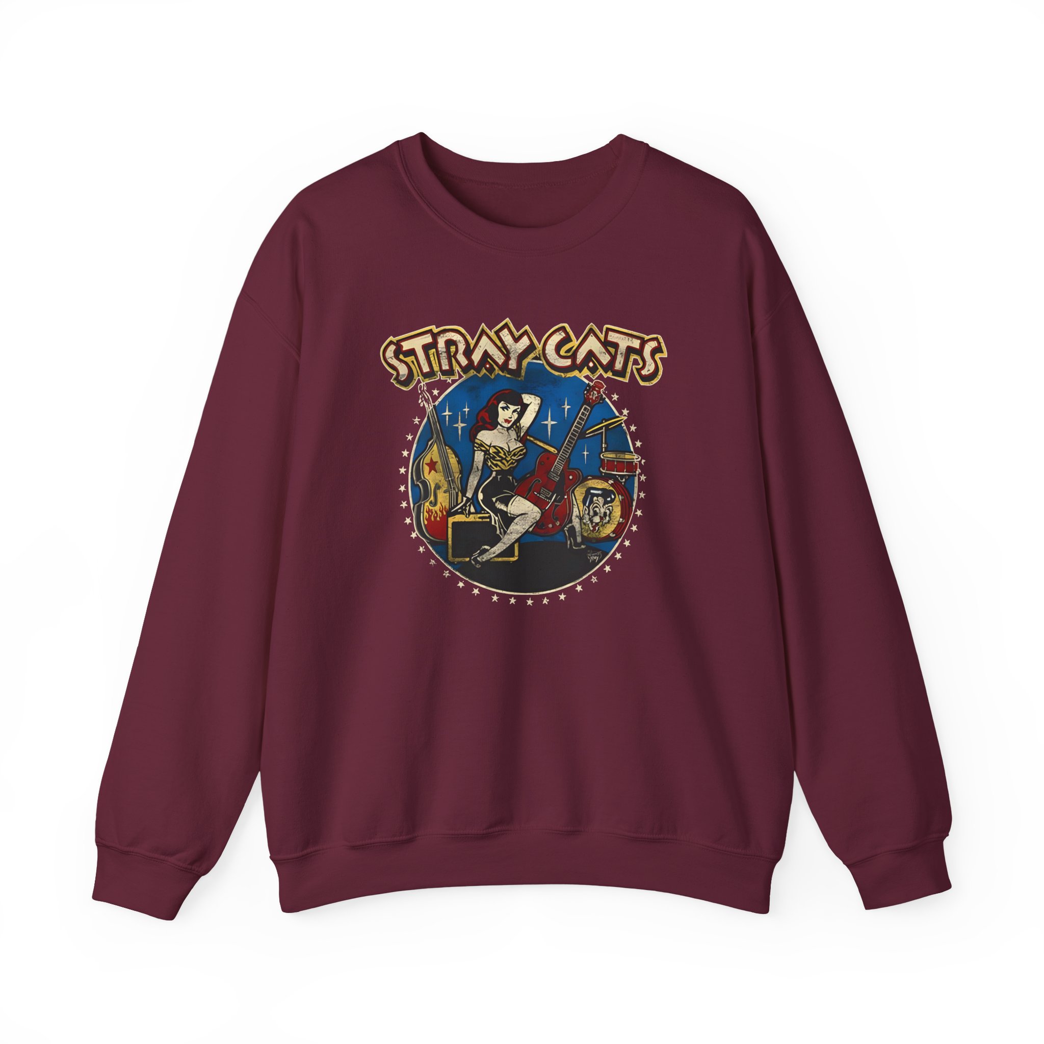 Stray Cats Ladies Bass Unisex Heavy Blendâ„¢ Crewneck Sweatshirt