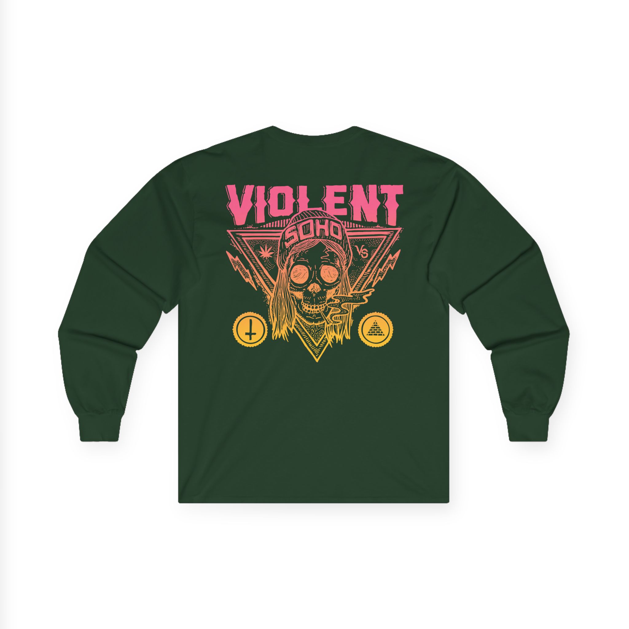 Violent Soho Blazin' Skull Gradient Unisex Ultra Cotton Long Sleeve Tee