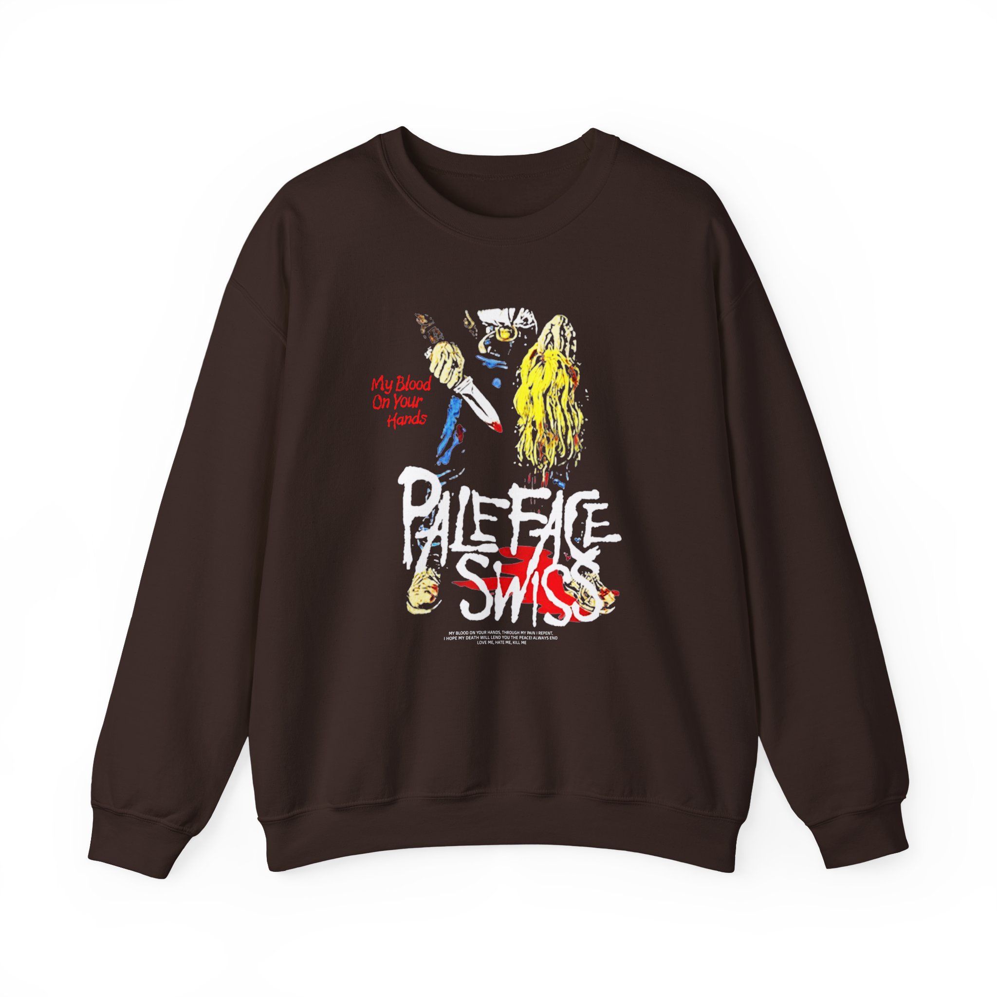 Paleface My Blood on Your Hands Washed Out Unisex Heavy Blendâ„¢ Crewneck Sweatshirt