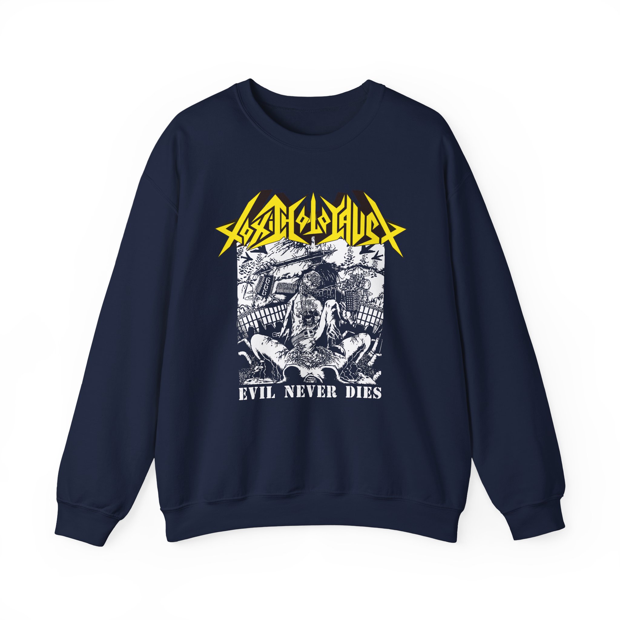 Toxic Holocaust Evil Never Dies Unisex Heavy Blendâ„¢ Crewneck Sweatshirt