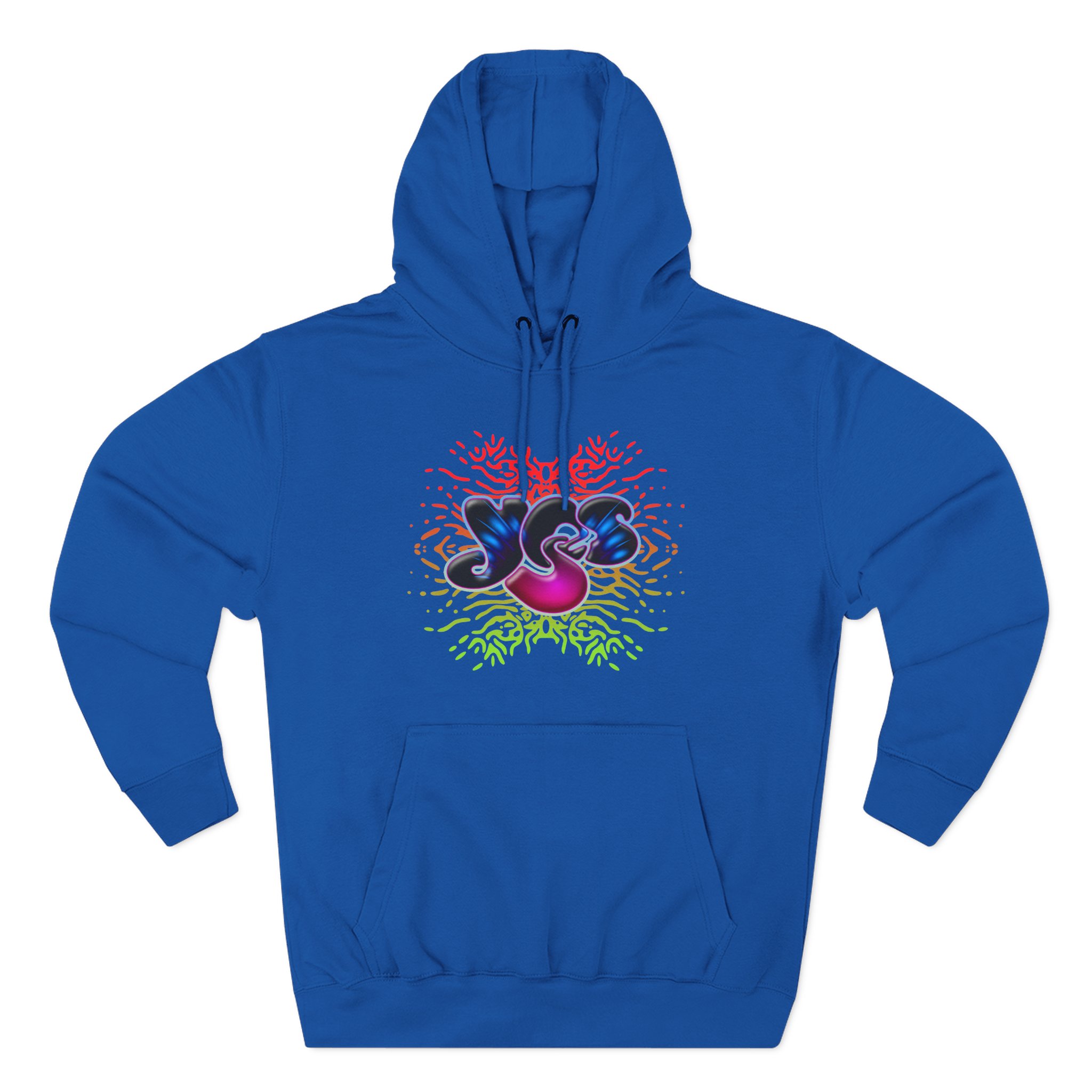 Yes Rainbow Abstract Logo Three-Panel Fleece Hoodie