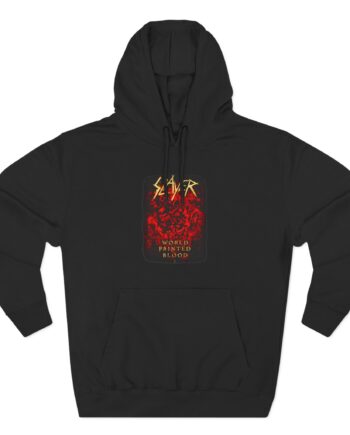 Slayer World Painted Blood Skulls Three-Panel Fleece Hoodie
