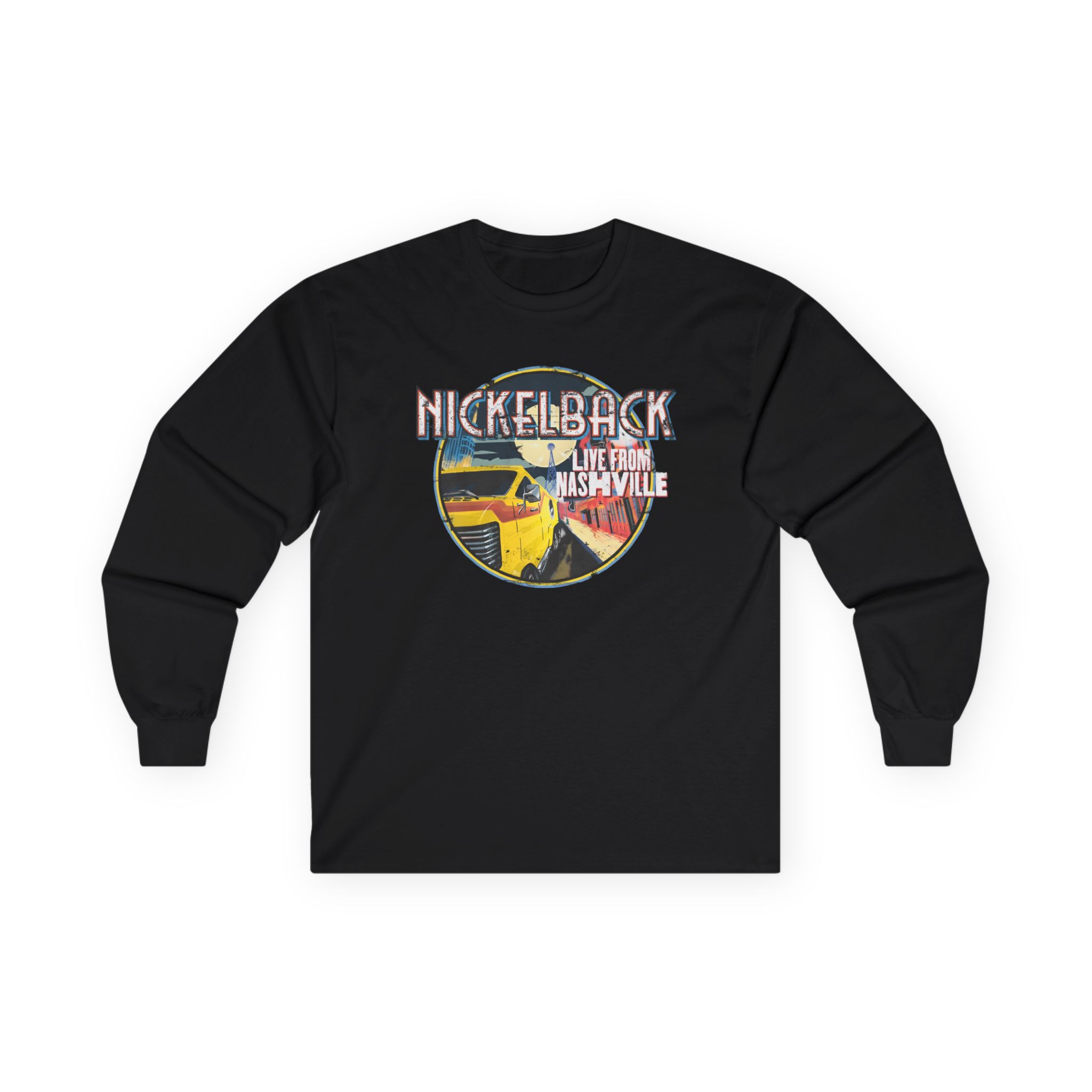 Nickelback Live From Nashville B&W Raglan Unisex Ultra Cotton Long Sleeve Tee