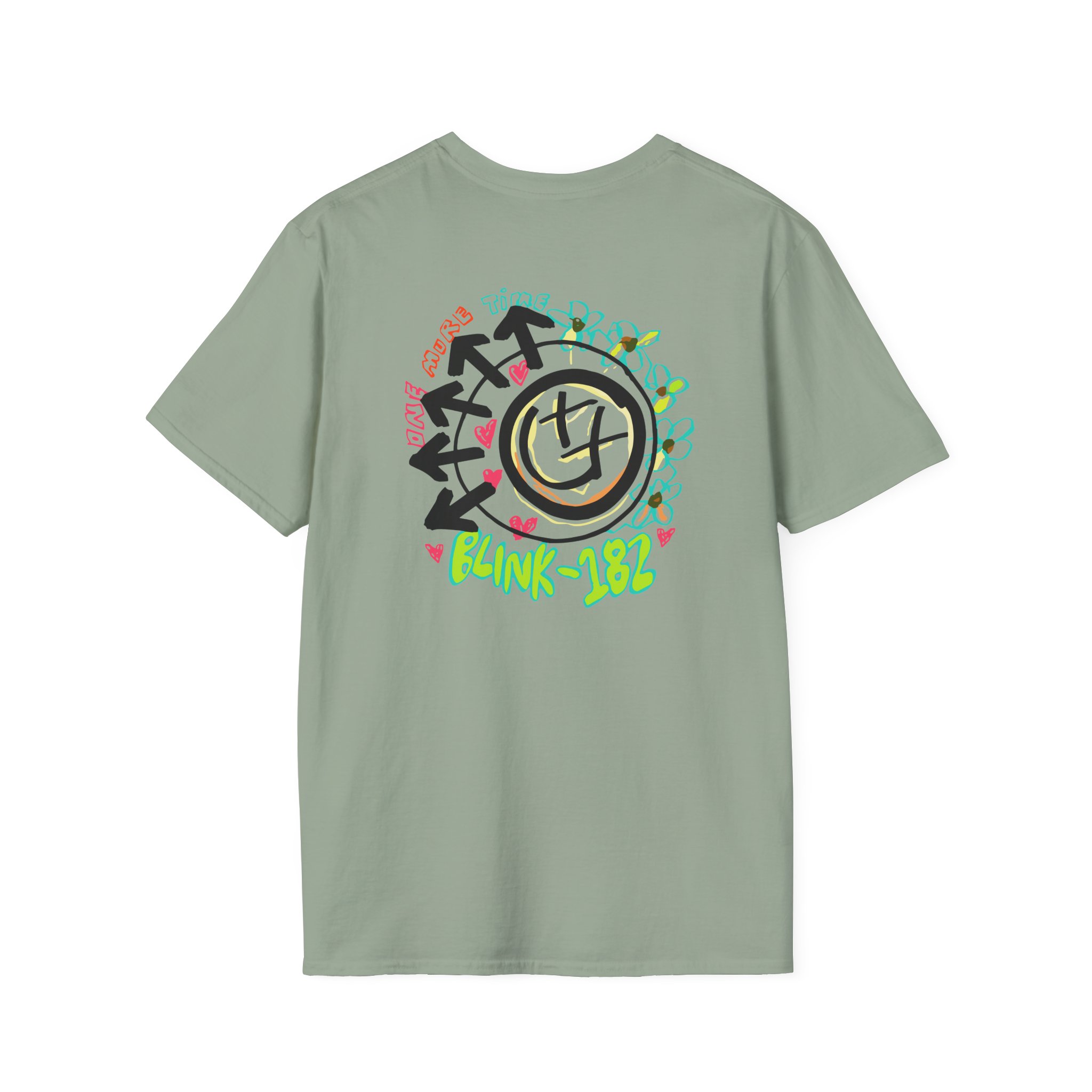 Blink 182 One More Time Smiley Sketch Unisex Softstyle T-Shirt