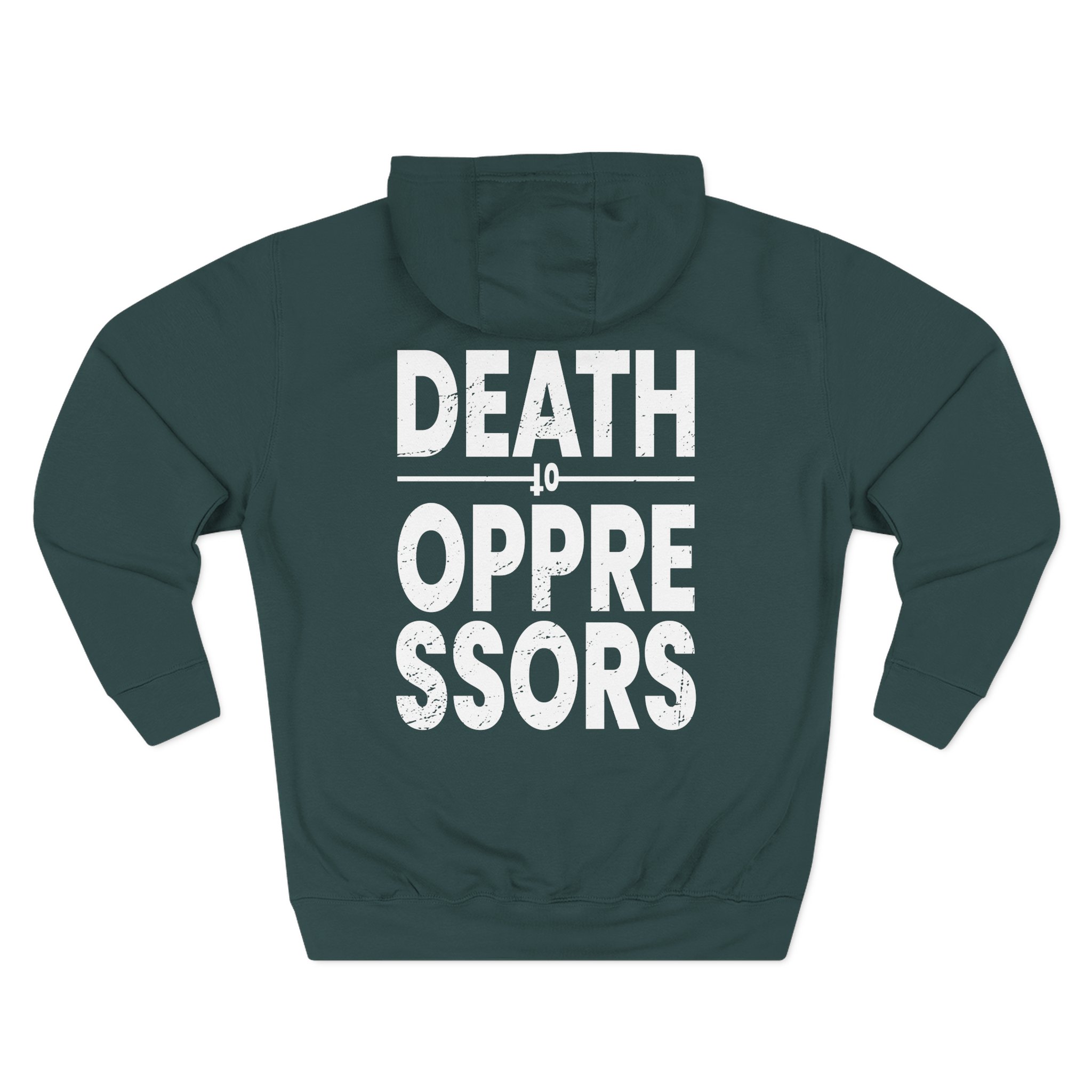 Get the Shot Death to Oppressors Three-Panel Fleece Hoodie